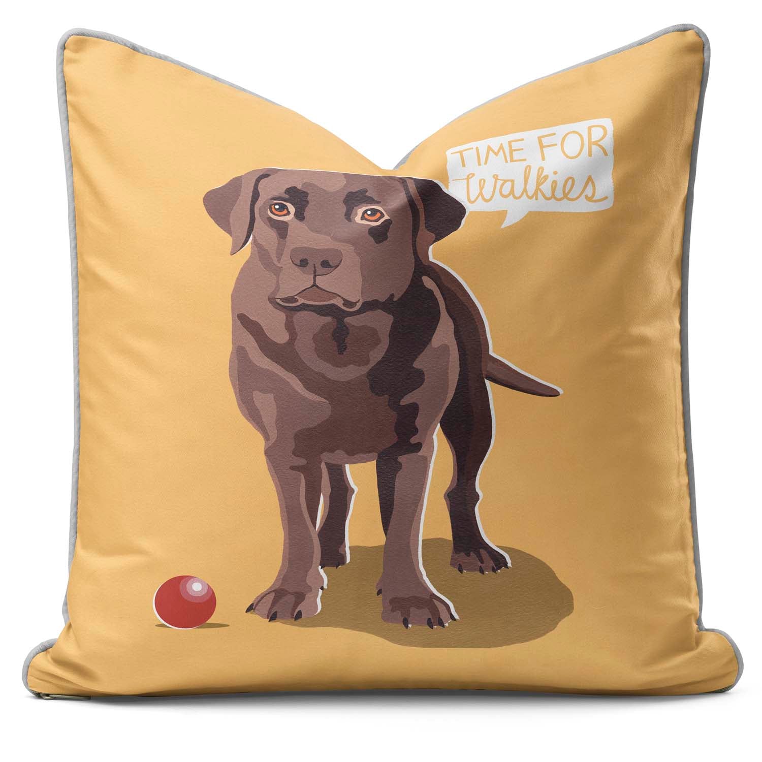 Time for Walkies Labrador - British Retro Cushion