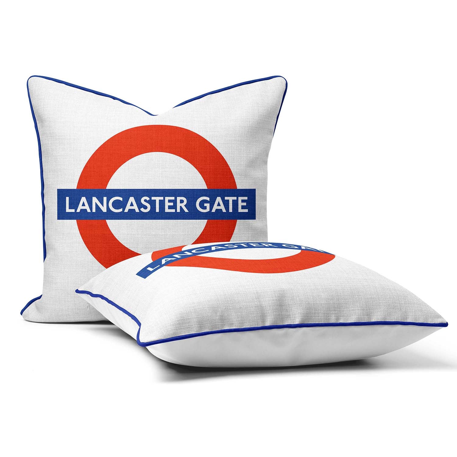 Lancaster Gate London Underground Tube Station Roundel Cushion