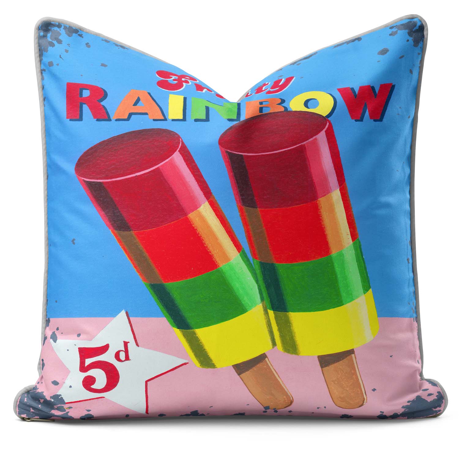 Fruity Rainbow - British Retro Cushion