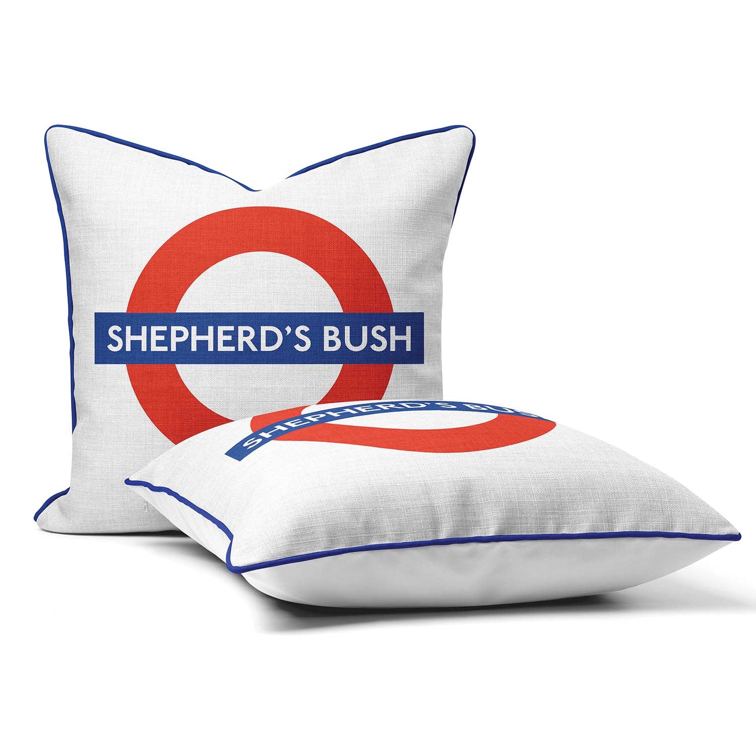 Shepherds Bush London Underground Tube Station Roundel Cushion