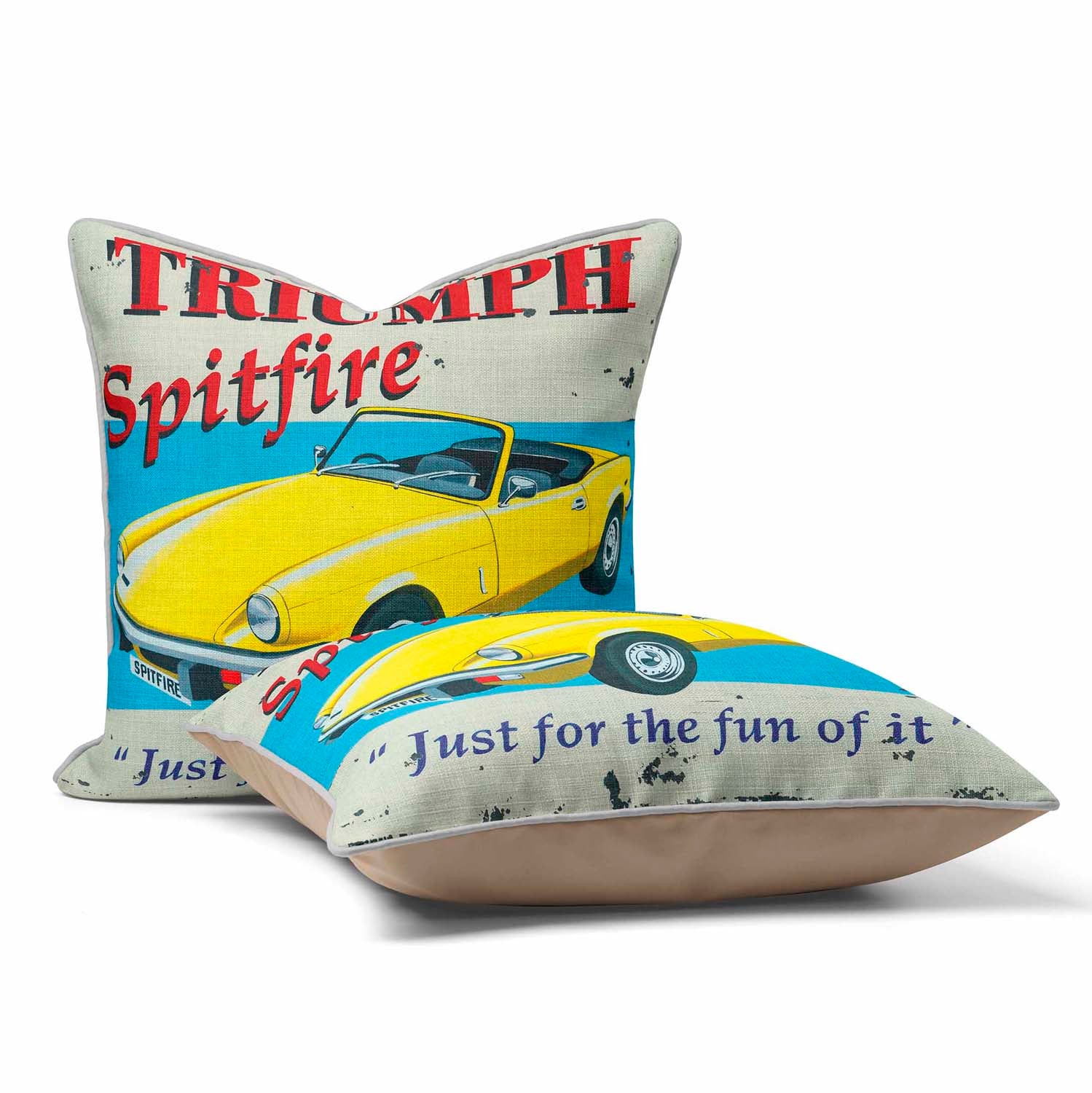 Triumph Spitfire - British Retro Cushion