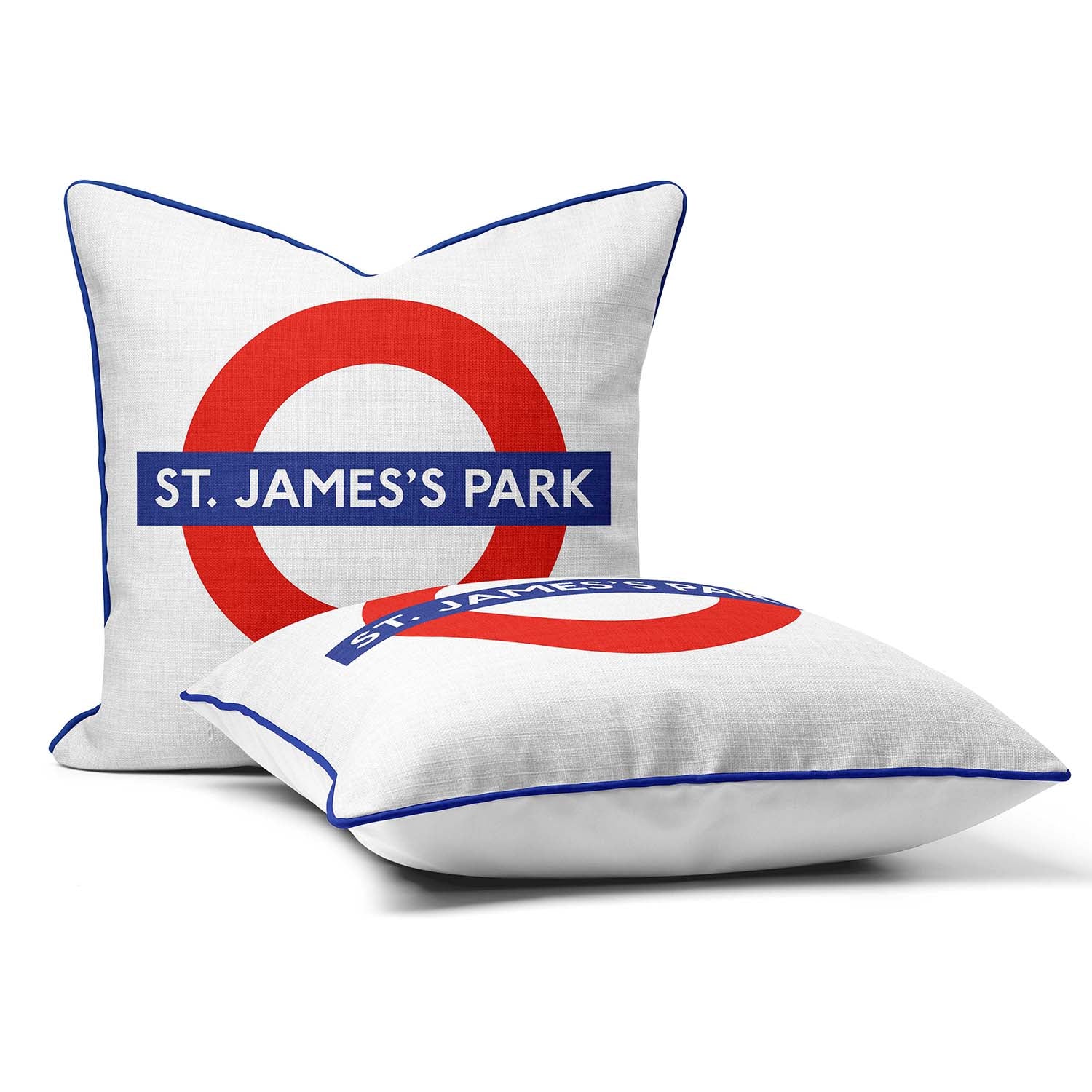 St. James Park London Underground Tube Station Roundel Cushion