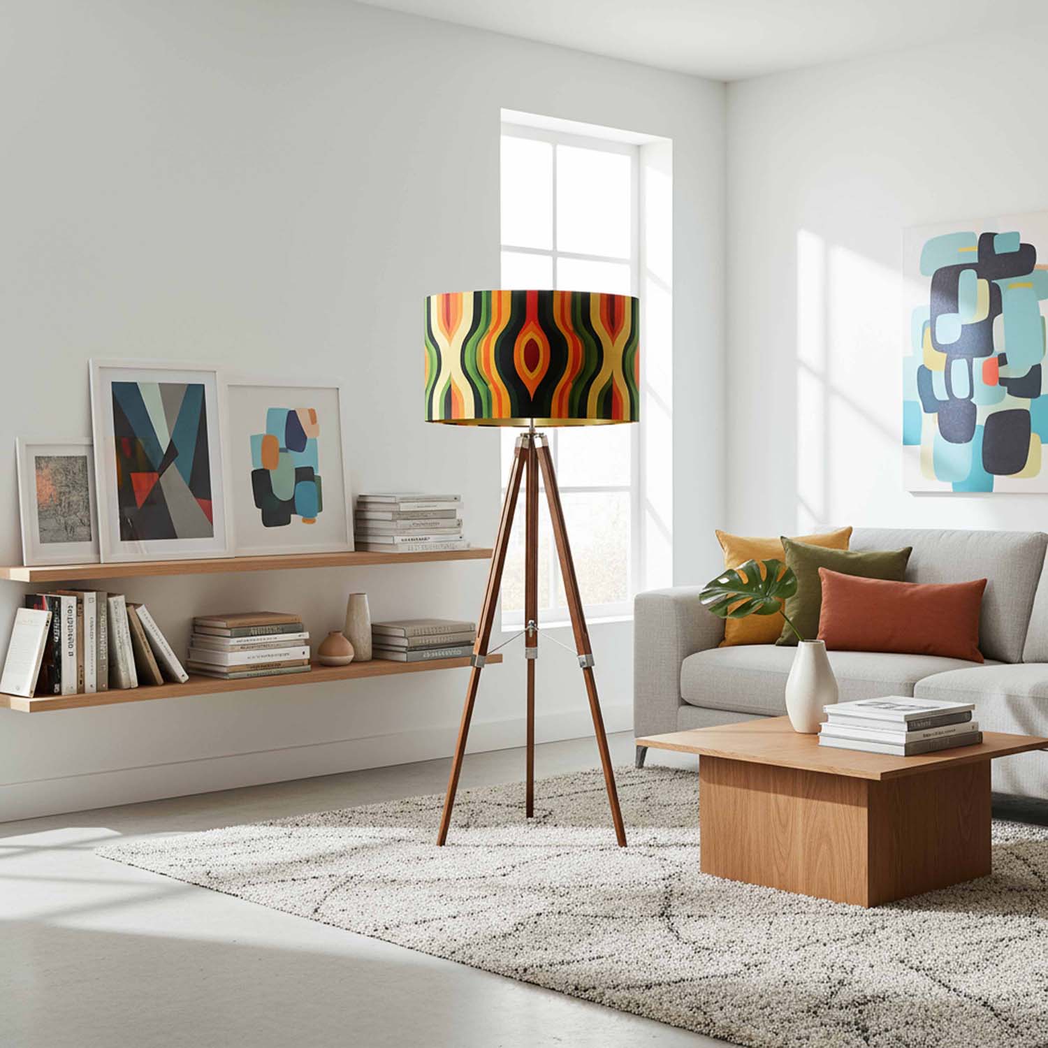 Sunset Stripes - Funky Art Print Lampshade