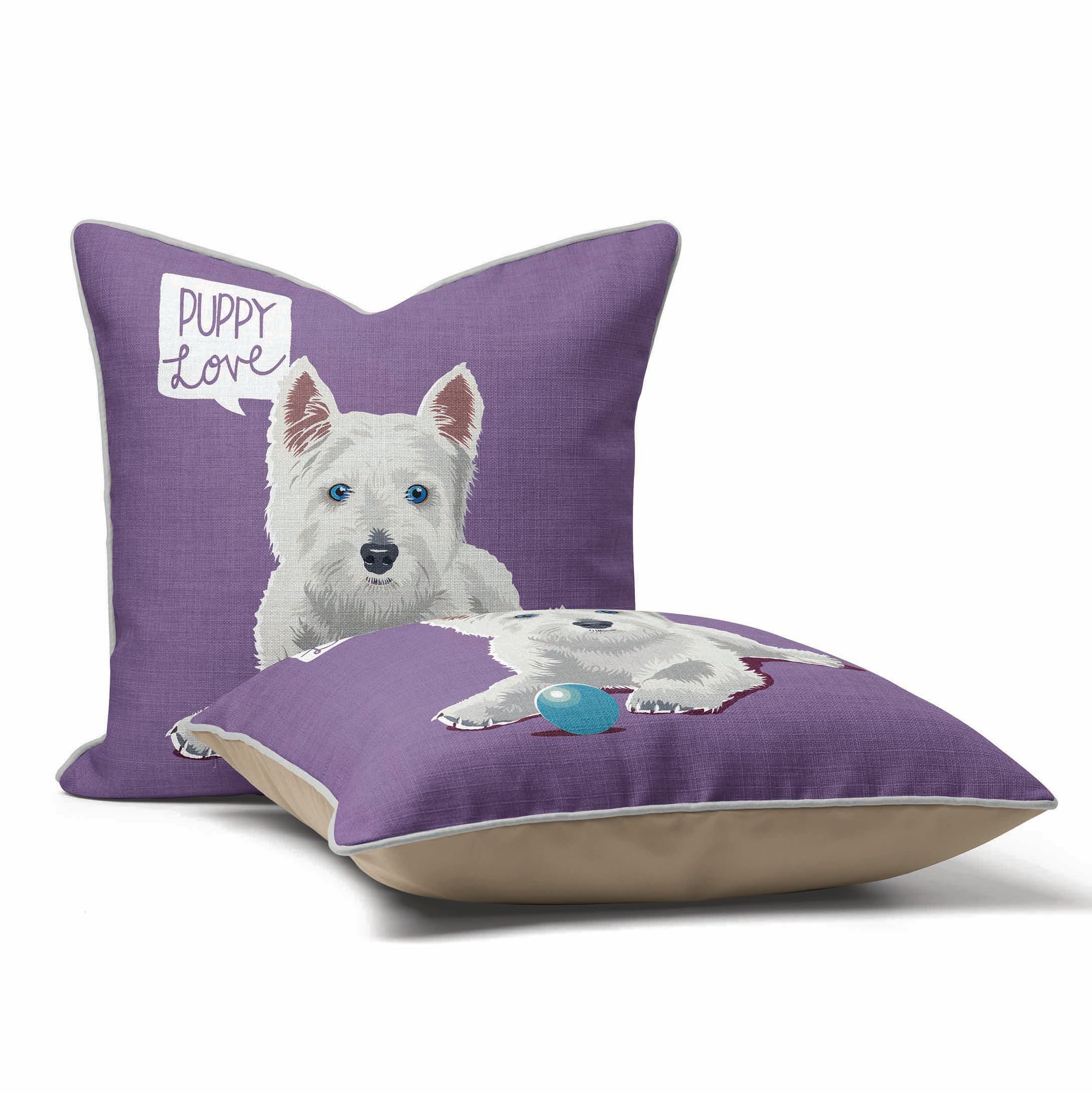 Puppy Love Westie - British Retro Cushion