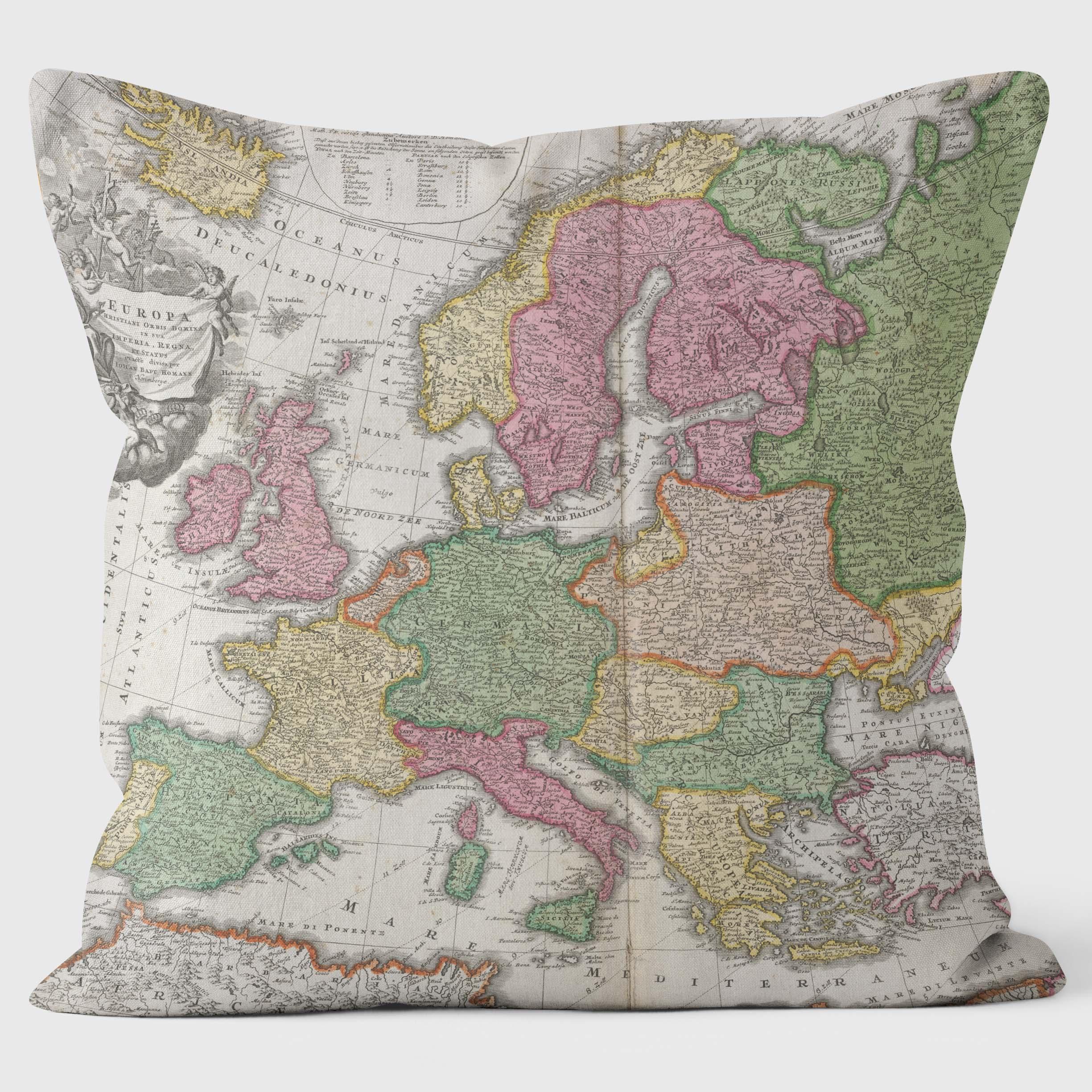 1665 Europe Map - British Library Cushions - Handmade Cushions UK - WeLoveCushions