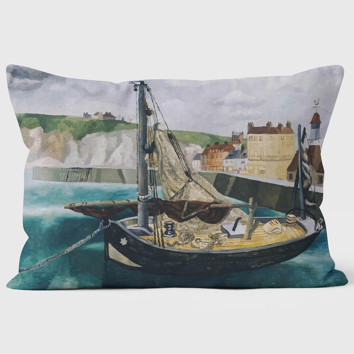 A Fishing Boat in Dieppe Harbour - Christopher Wood - TATE Cushion - Handmade Cushions UK - WeLoveCushions