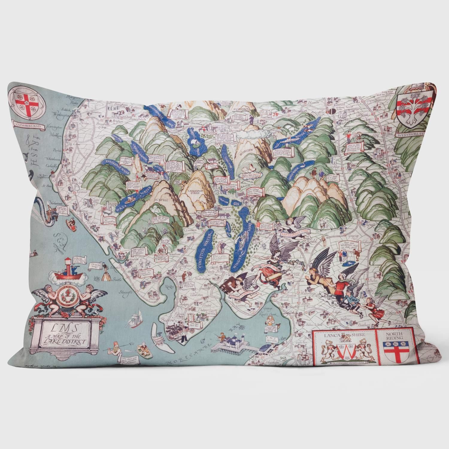 A Map Of The Lake District’ LMS 1923 -1947 - National Railway Museum Cushion - Handmade Cushions UK - WeLoveCushions