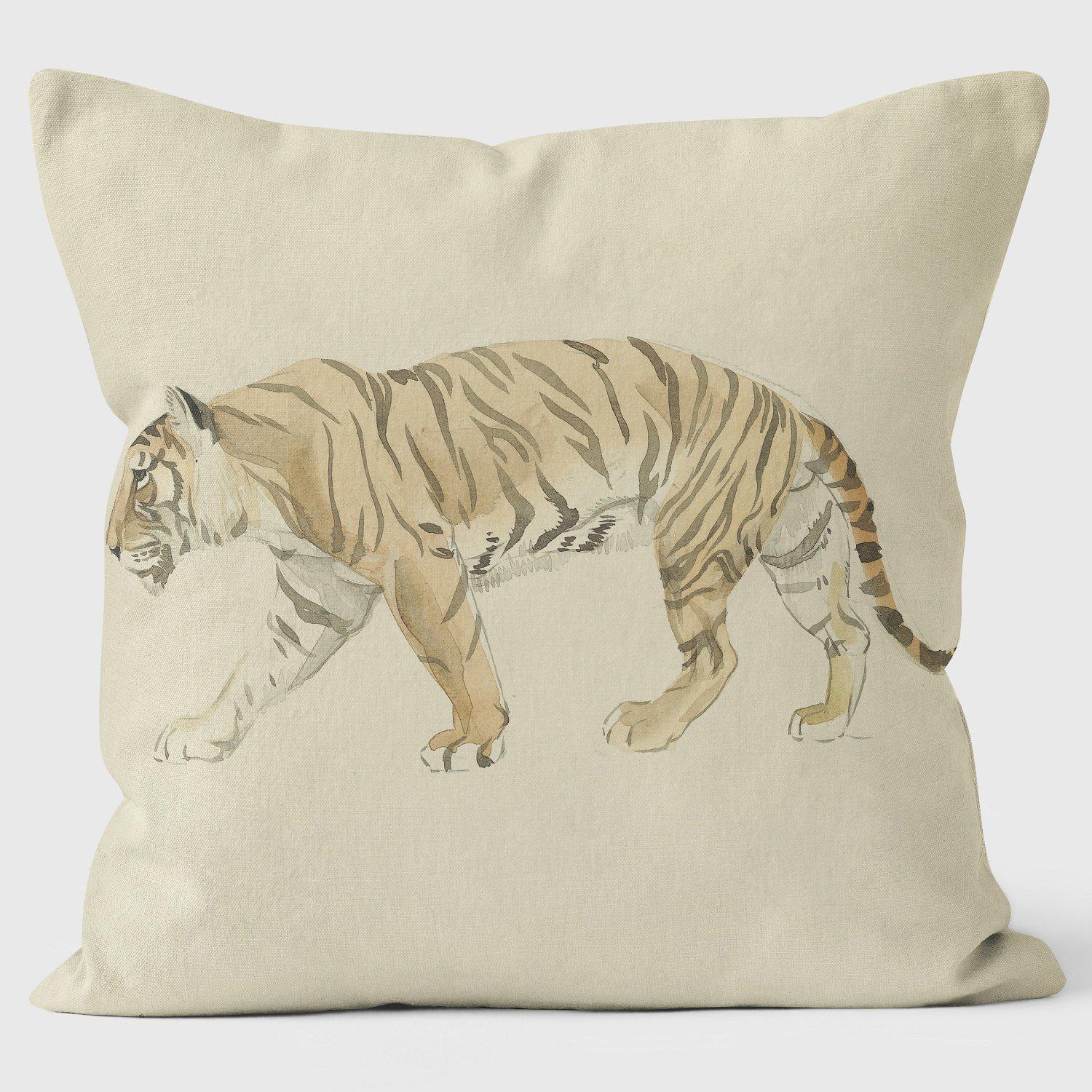 A Tiger Walking - Art Print Cushion - Handmade Cushions UK - WeLoveCushions
