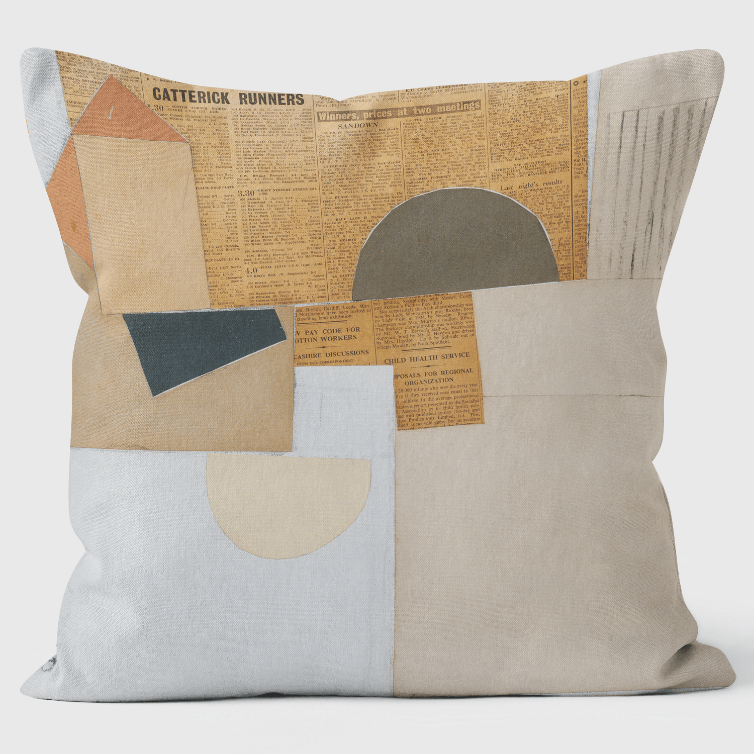 Abstract in White Grey Ochre -TATE - Victor Pasmore Cushion - Handmade Cushions UK - WeLoveCushions