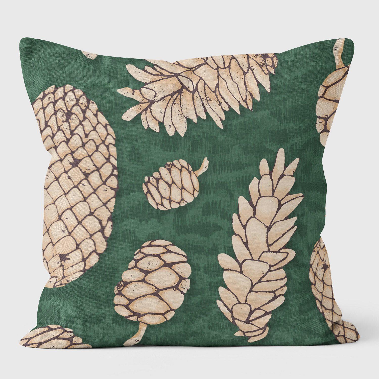 Acorns Green Cushion - Christmas Seasonal Cushion - Handmade Cushions UK - WeLoveCushions