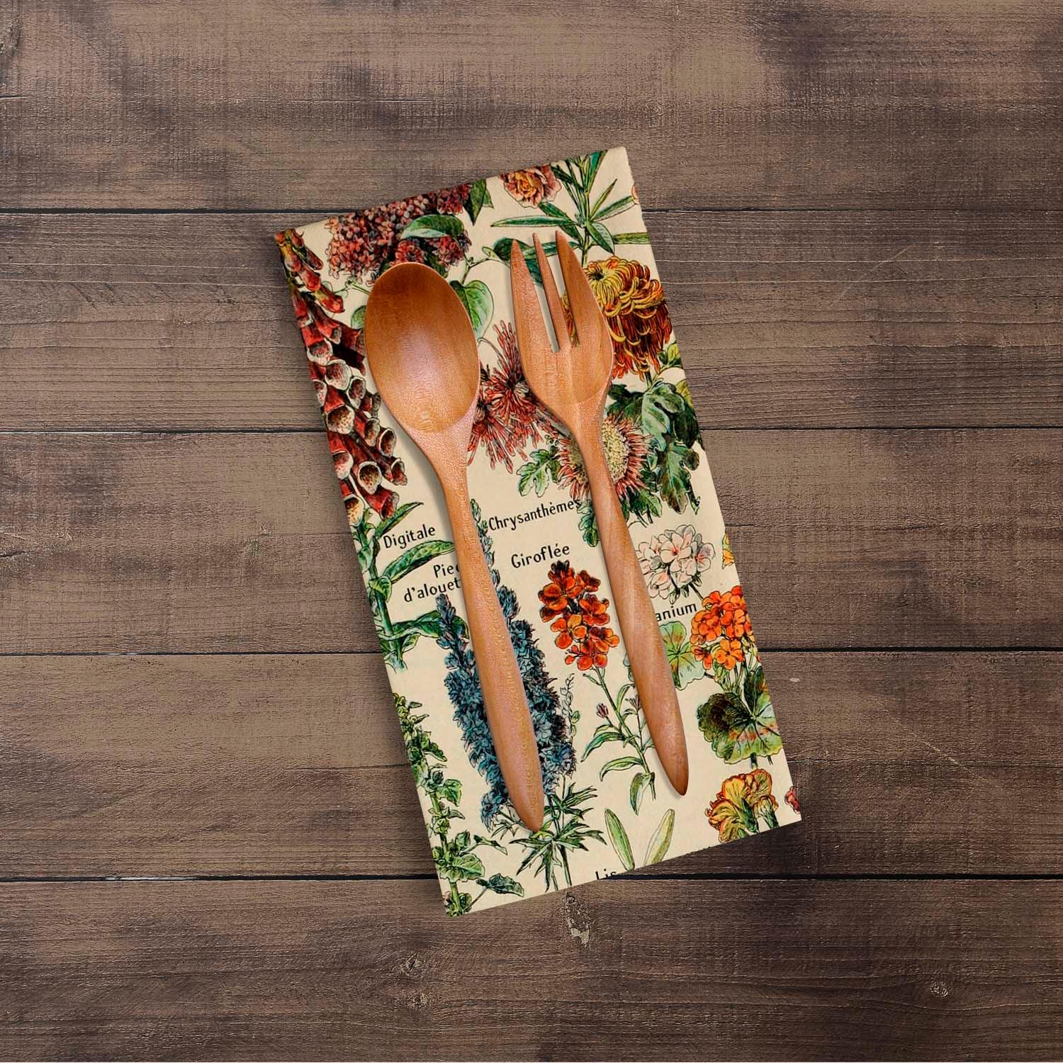 Adolphe Millot - Fleurs - Tea Towel