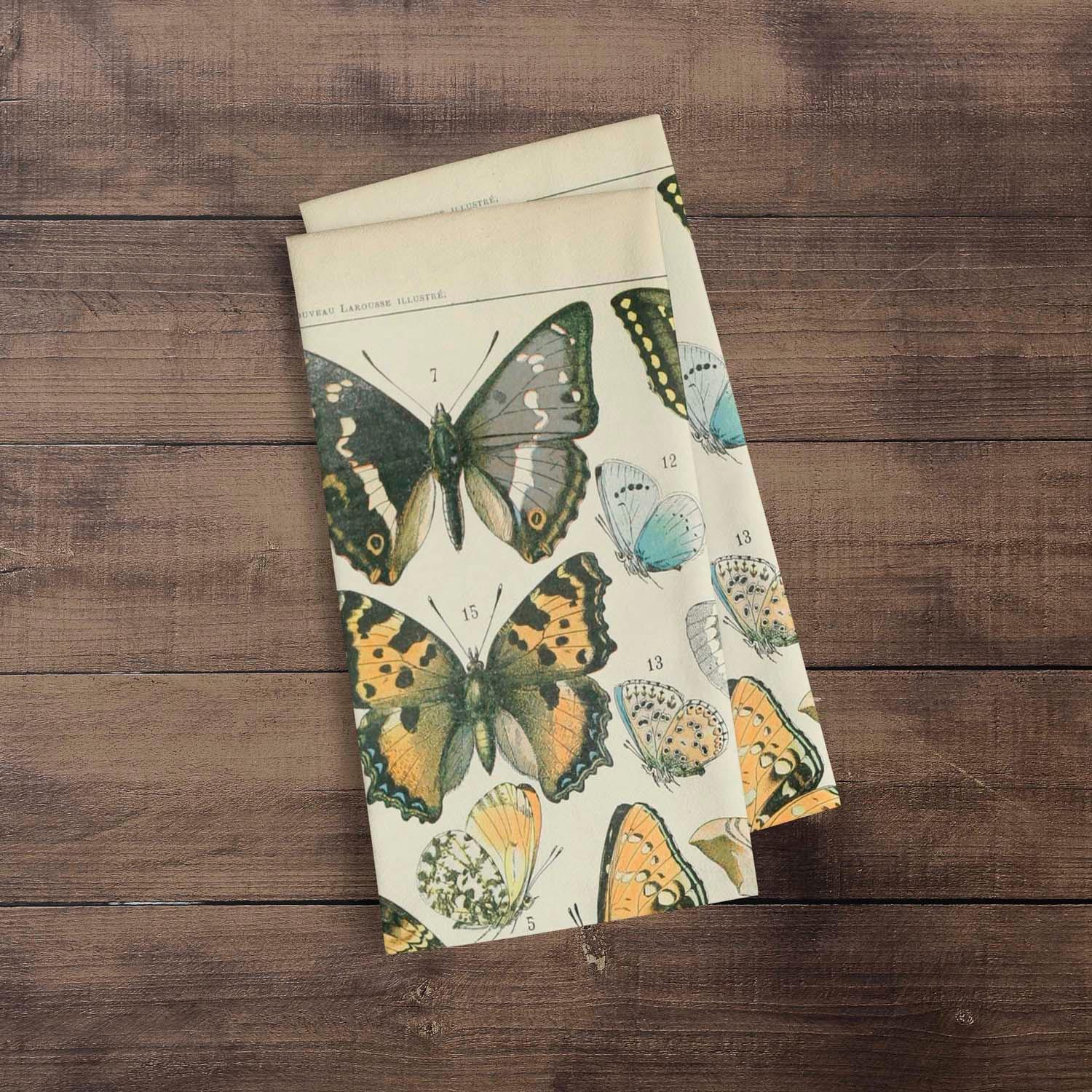 Adolphe Millot - Papillons - Tea Towel