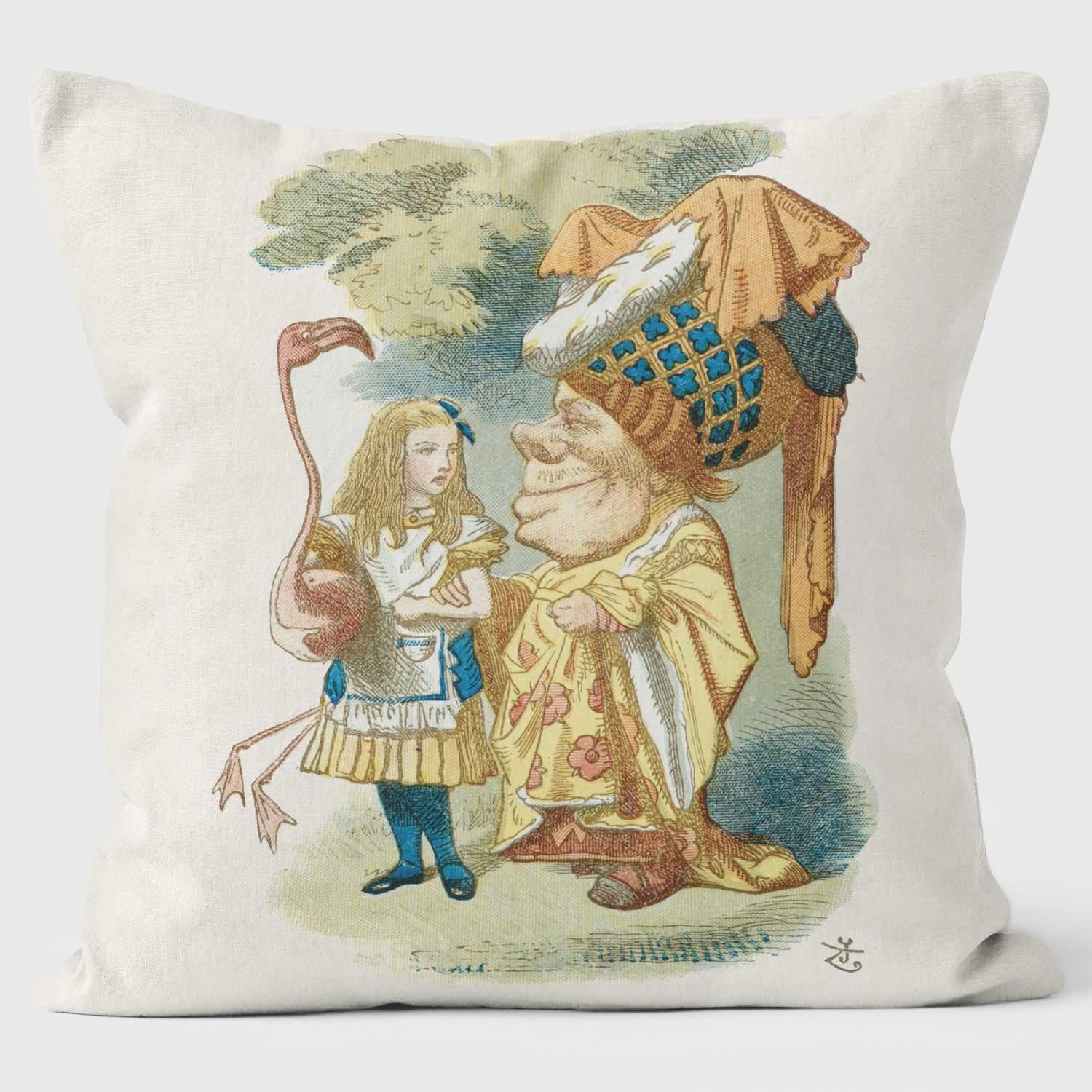 Alice with her Croquet - Alice in Wonderland - Lewis Carroll Cushion - Handmade Cushions UK - WeLoveCushions