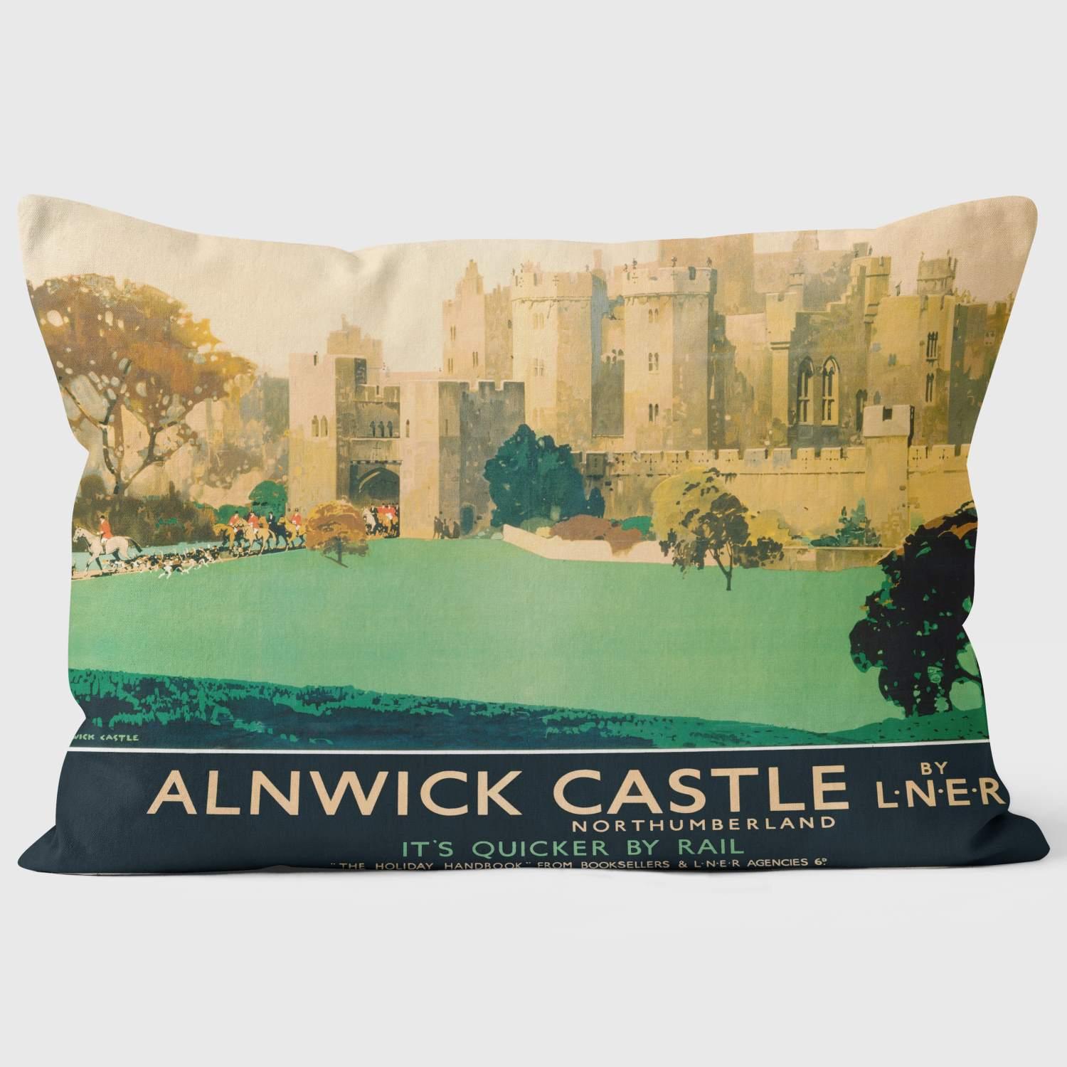 Alnwick Castle LNER poster 1933 - National Railway Museum Cushion - Handmade Cushions UK - WeLoveCushions