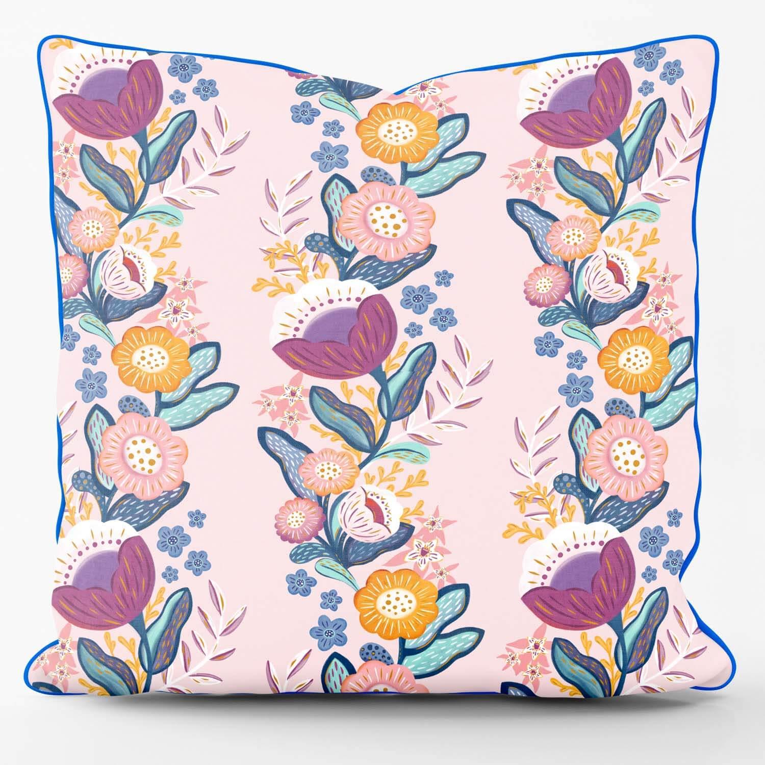 Apple Pie Poetry Pink - House Of Turnowsky Outdoor Cushion - Handmade Cushions UK - WeLoveCushions