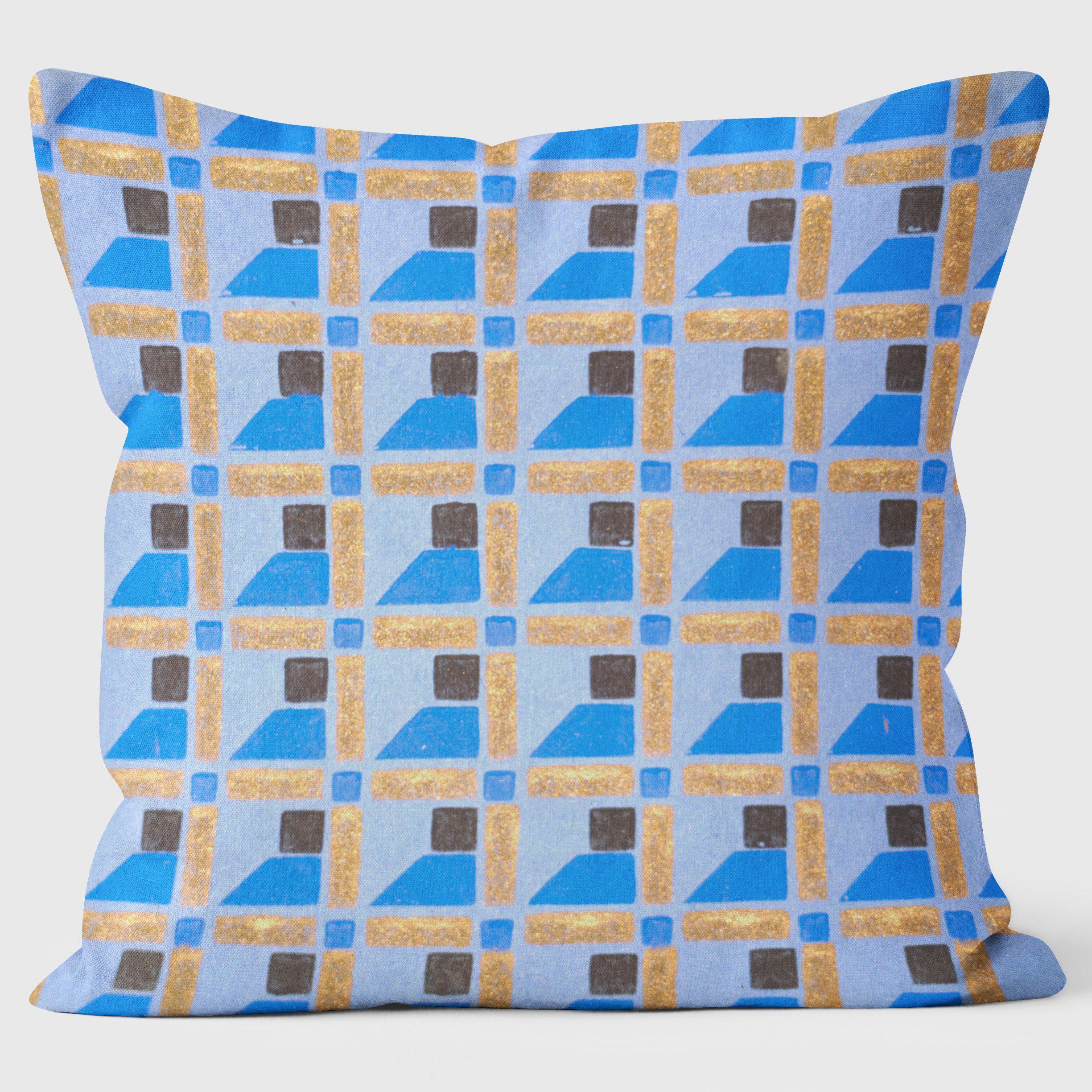 Art Deco Blue Square - Art Deco Cushion - Handmade Cushions UK - WeLoveCushions