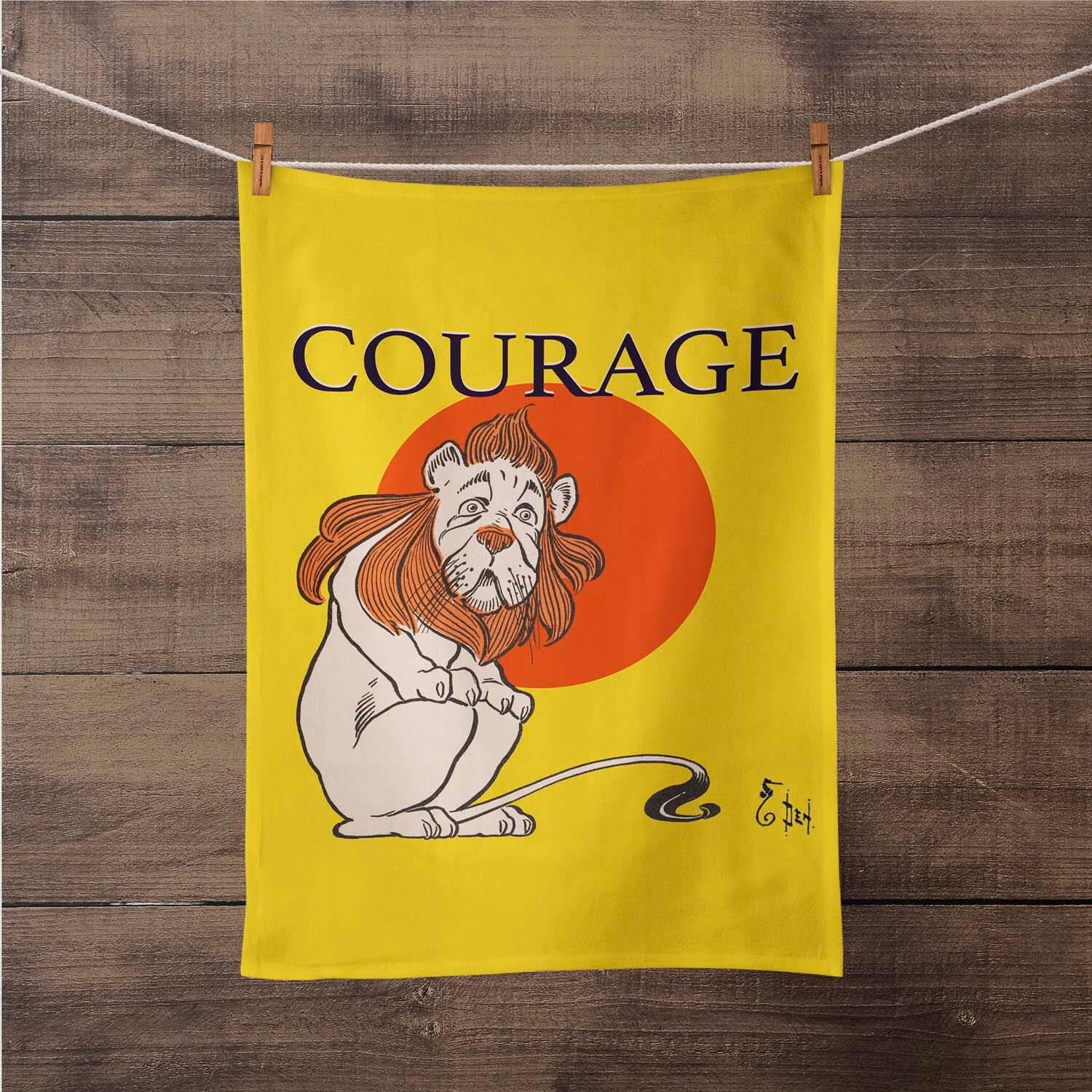 Lion Courage - The Wizard Of Oz Tea Towel