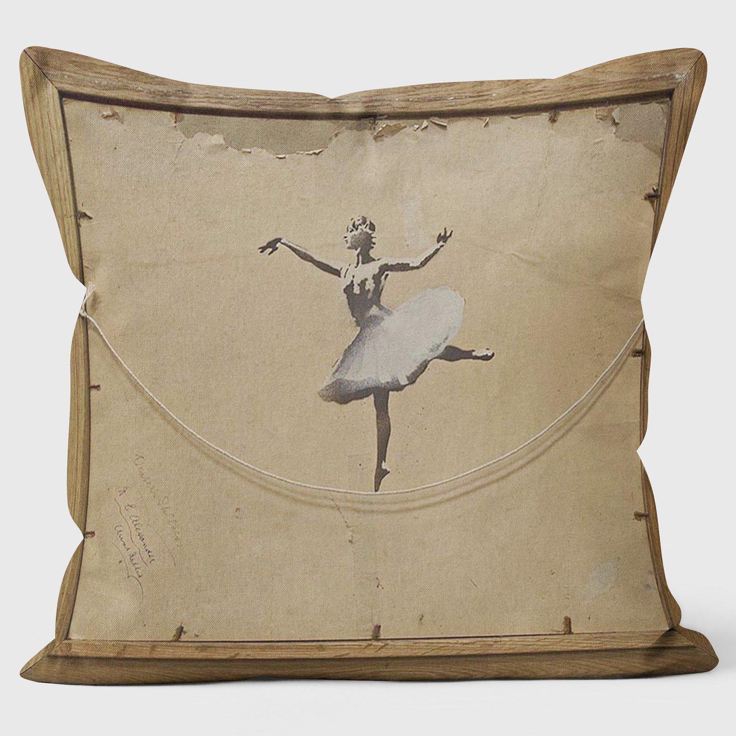 Ballerina - Banksy Inspired - Graffiti Art Cushion - Handmade Cushions UK - WeLoveCushions
