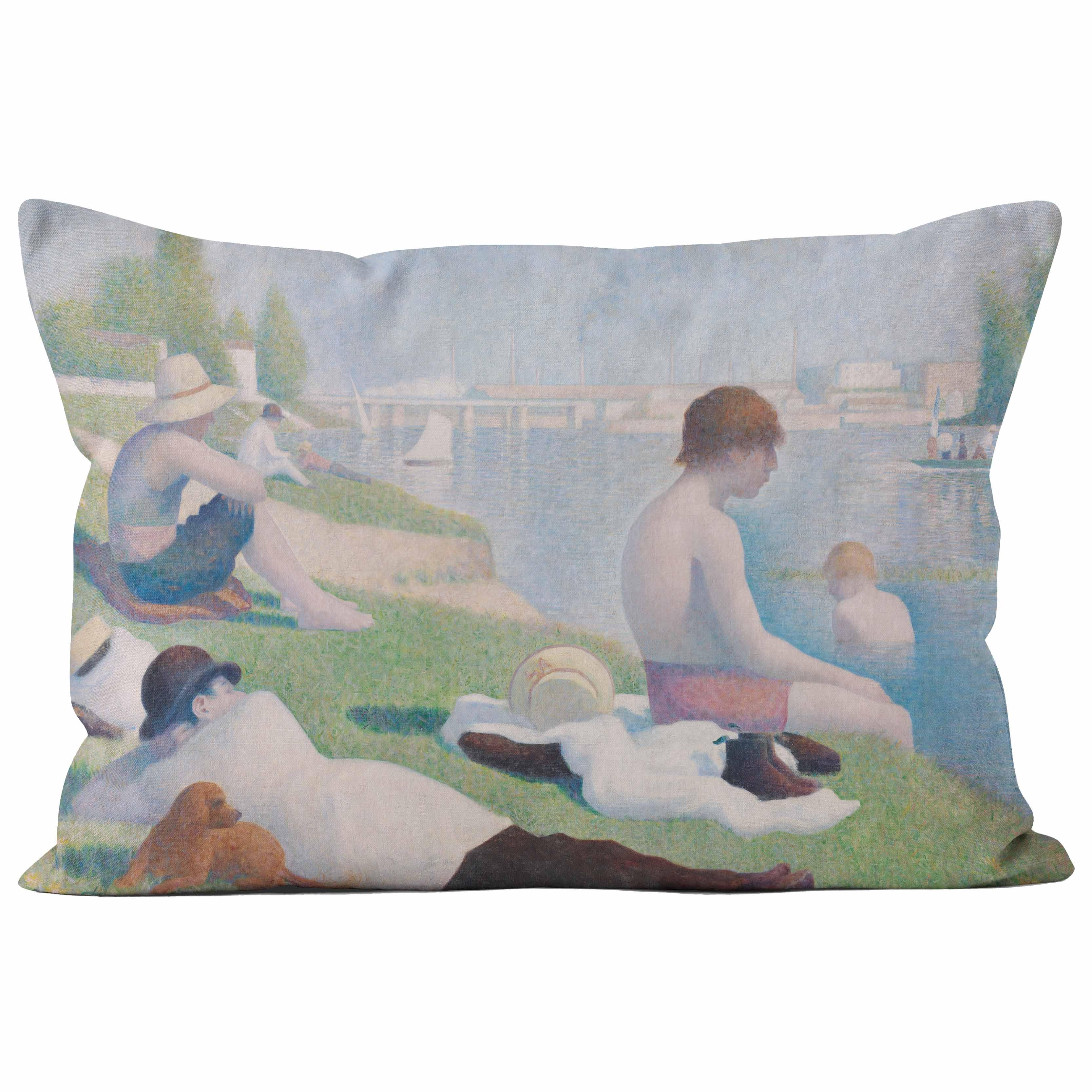Bathers at Asnieres - National Gallery Cushion - Handmade Cushions UK - WeLoveCushions