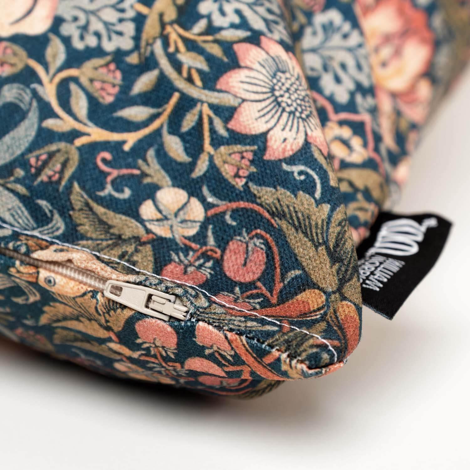 Birds In A Holly Tree - William Morris Cushion - Handmade Cushions UK - WeLoveCushions