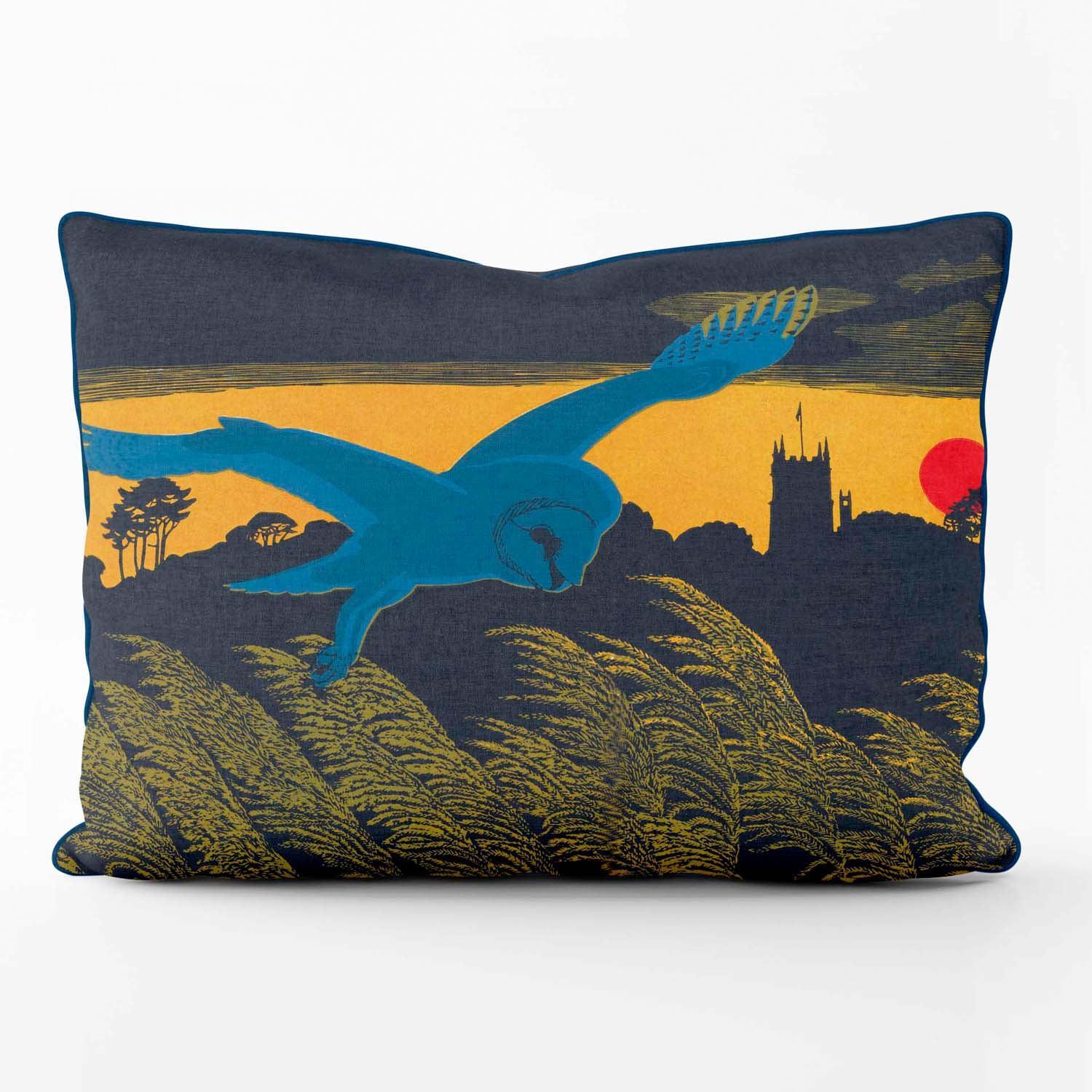 Blakney Barn Owl - Robert Gillmor Cushion - Handmade Cushions UK - WeLoveCushions