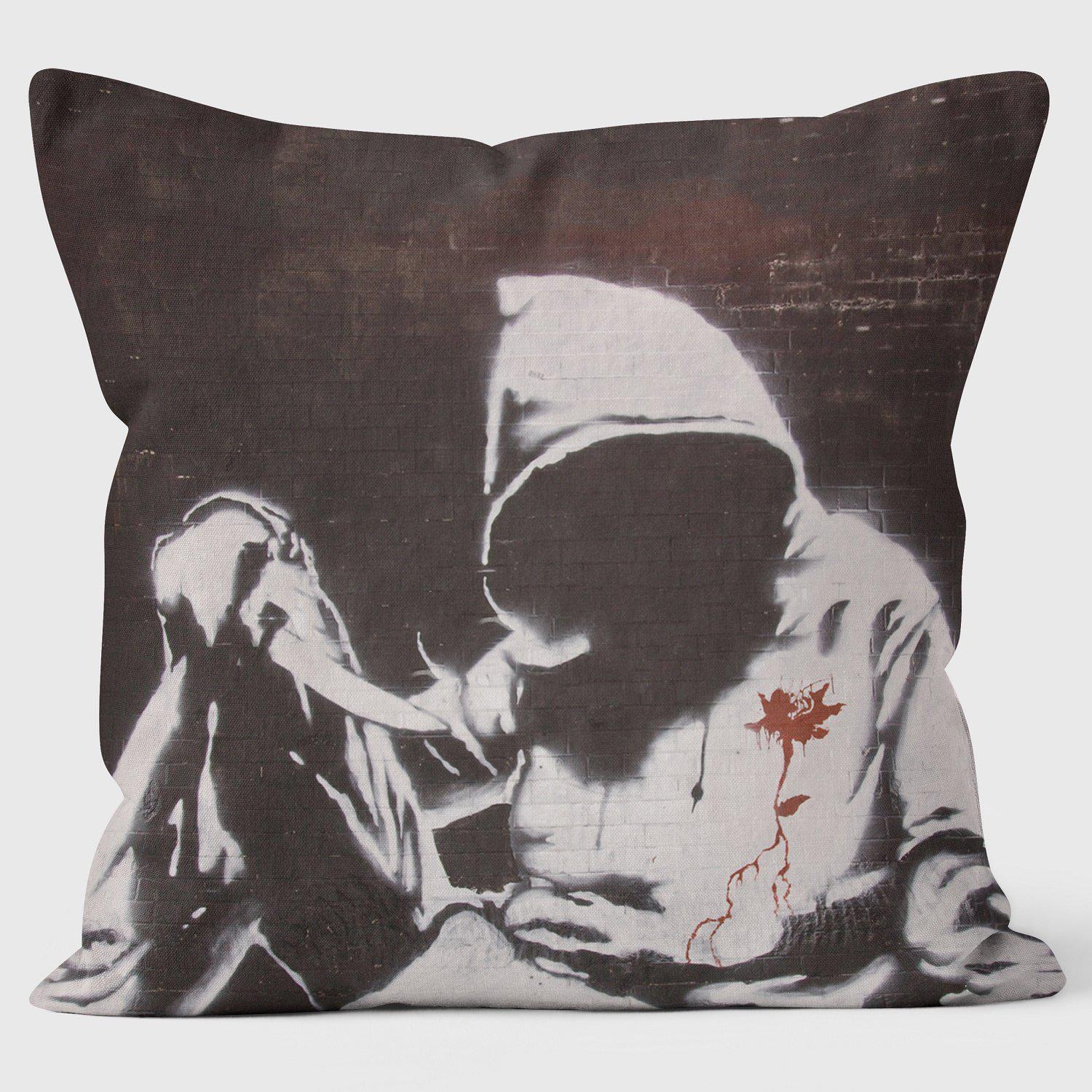 Blood Rose - Banksy Inspired - Graffiti Art Cushion - Handmade Cushions UK - WeLoveCushions