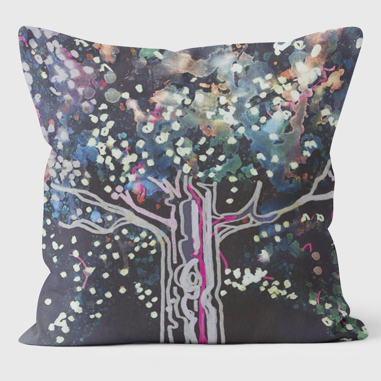 Blossom at Night - Sarah Thornton Cushion - Handmade Cushions UK - WeLoveCushions