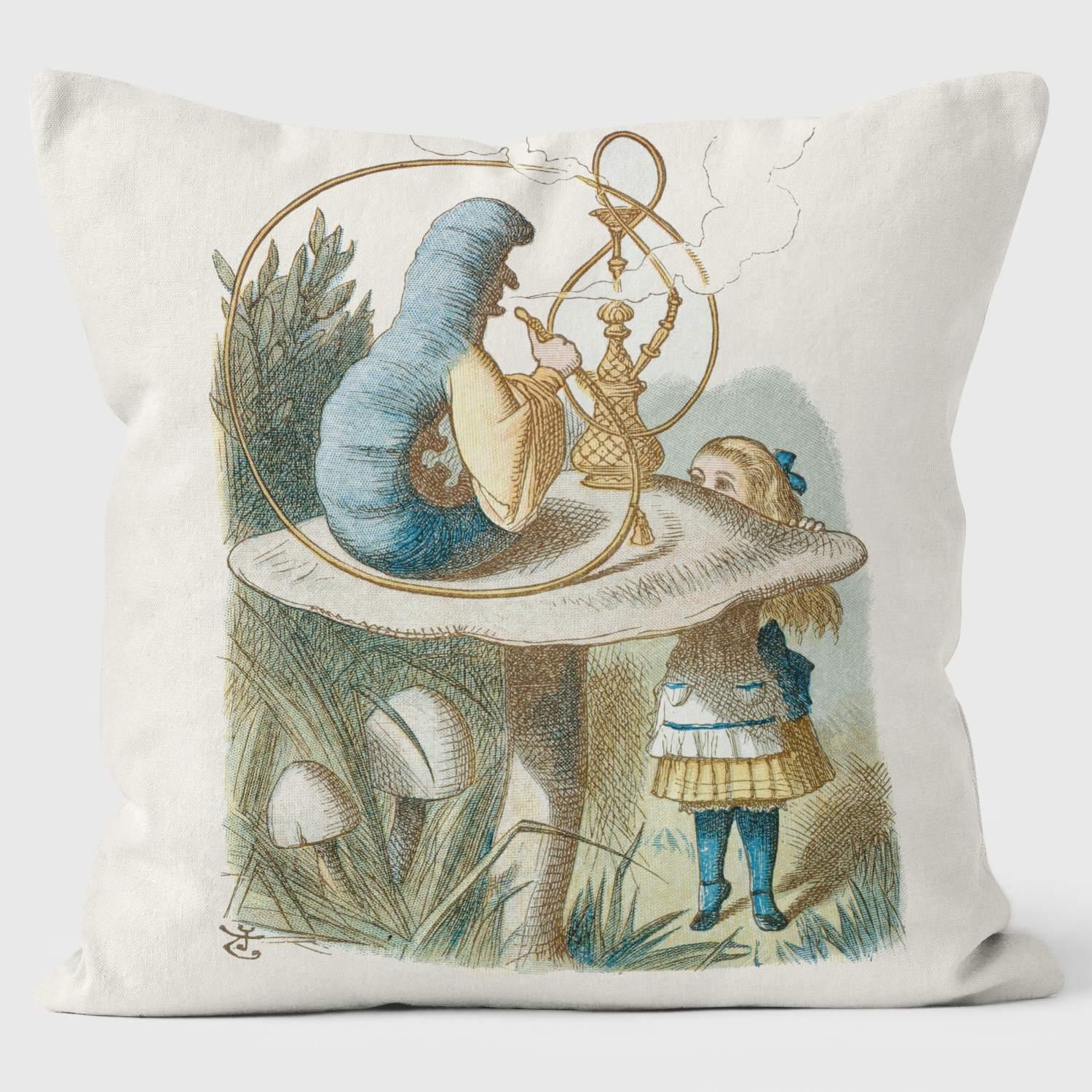 Blue Caterpillar - Alice in Wonderland - Lewis Carroll Cushion - Handmade Cushions UK - WeLoveCushions