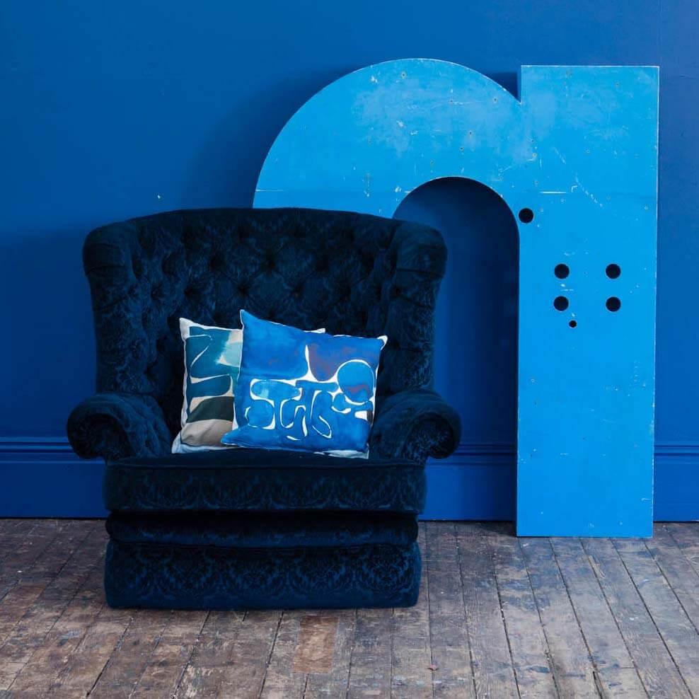 Blue Development Green - TATE - Victor Pasmore Cushion - Handmade Cushions UK - WeLoveCushions