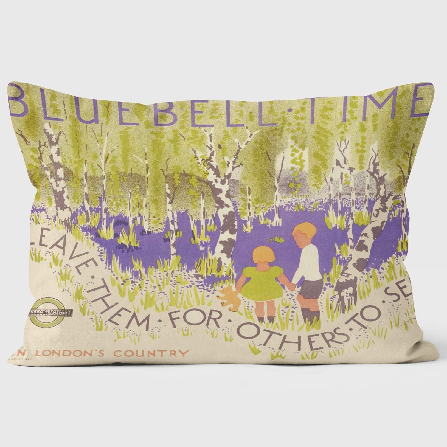 Bluebell Time - London Transport Cushion - Handmade Cushions UK - WeLoveCushions