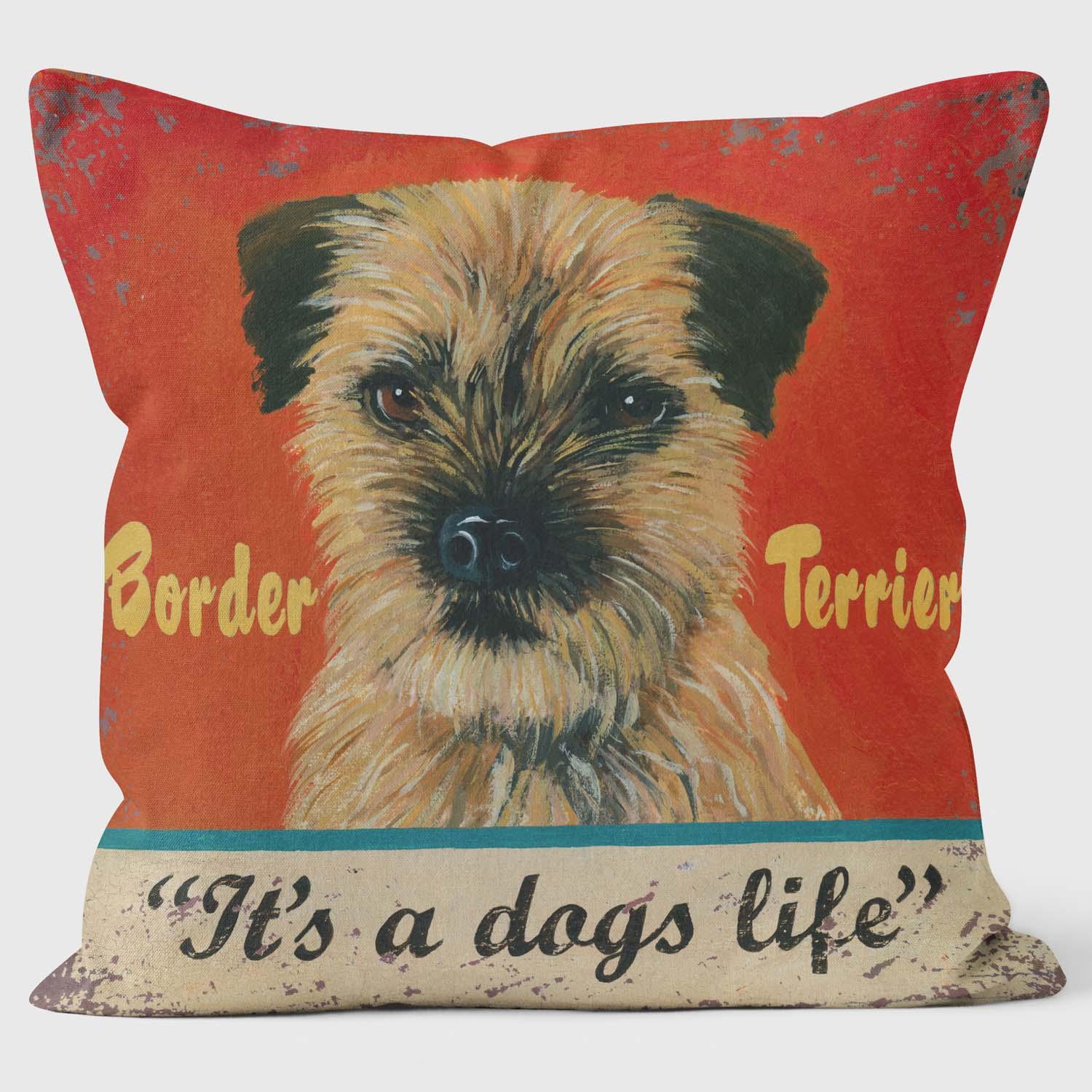 Border Terrier - Martin Wiscombe -Art Print Cushion - Handmade Cushions UK - WeLoveCushions