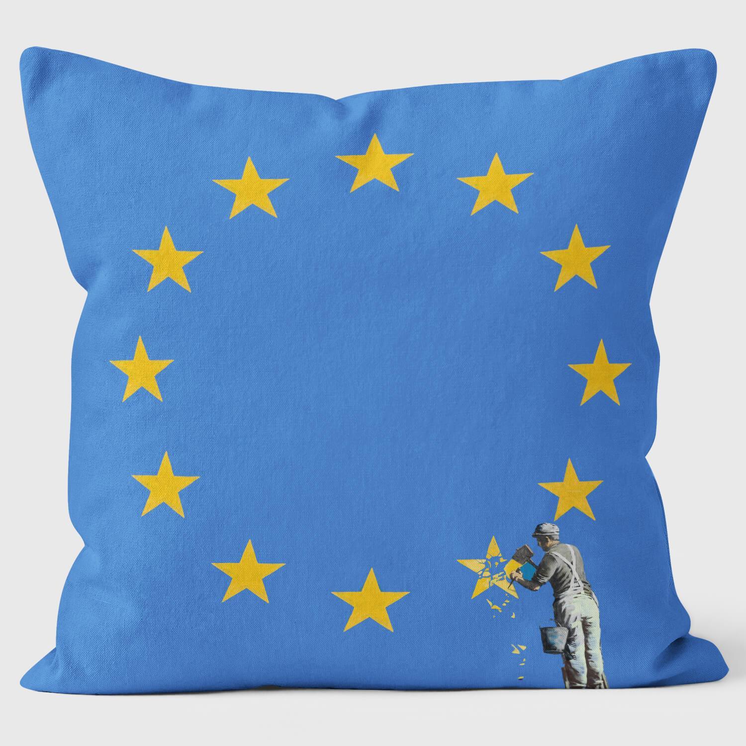 Brexit - Banksy Inspired Cushion - Graffiti Art Cushion - Handmade Cushions UK - WeLoveCushions