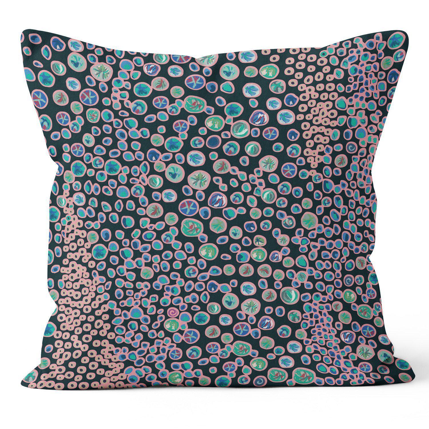 Bubbles (Purple) - Funky Art Cushion - Bellissima - House Of Turnowsky Pillows - Handmade Cushions UK - WeLoveCushions