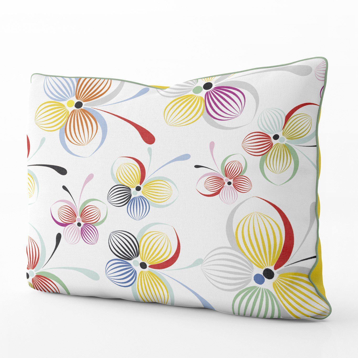 Bubbly Butterflies (White) - Funky Art Cushion - Perfect Day - House Of Turnowsky Pillows - Handmade Cushions UK - WeLoveCushions