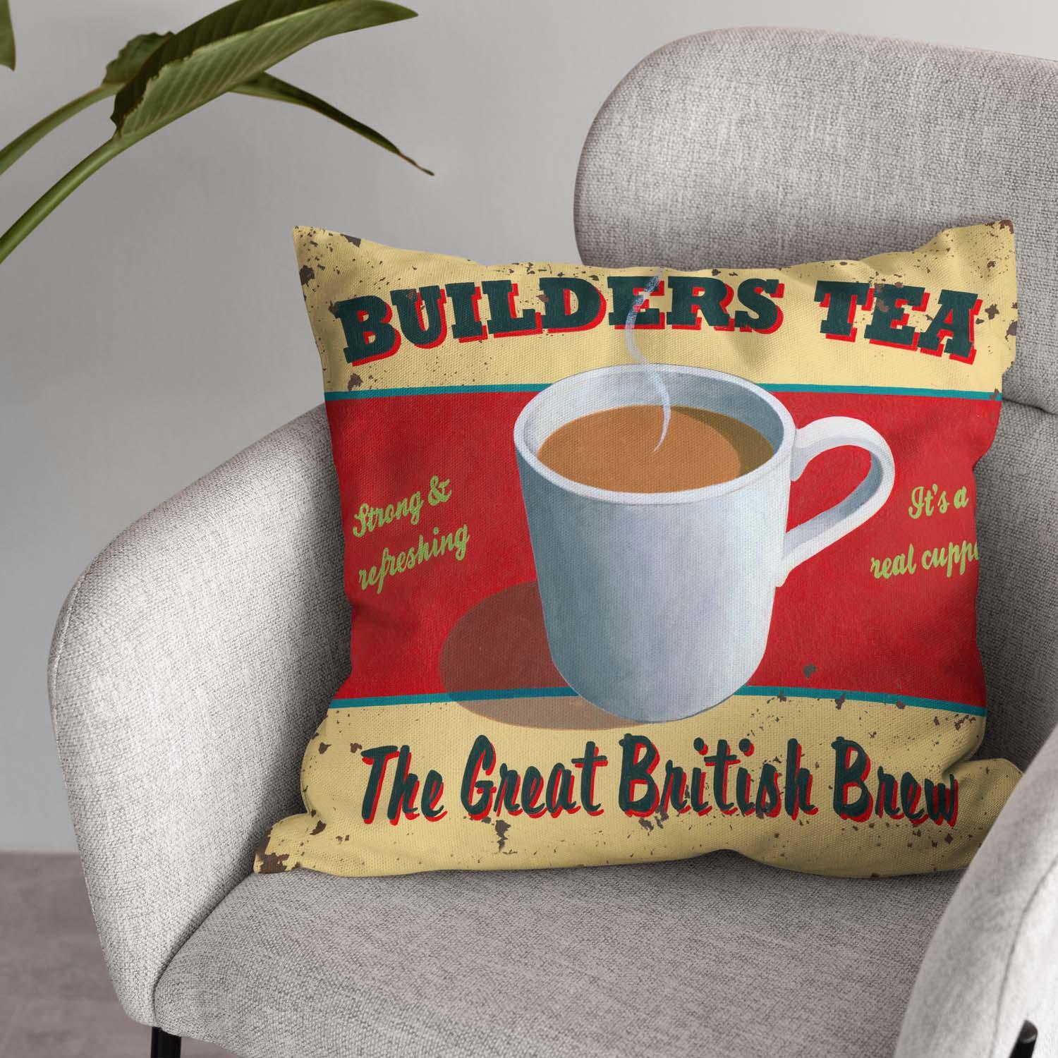 Builders Tea - Martin Wiscombe - Art Print Cushion