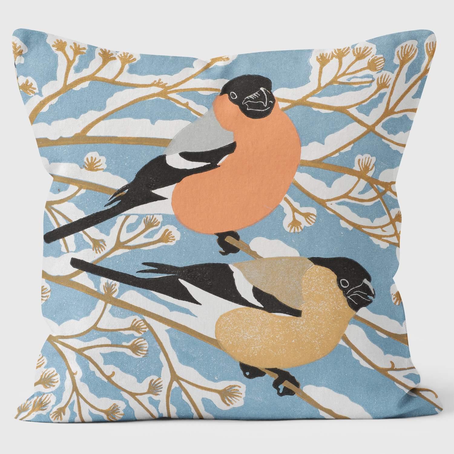 Bullfinches - Robert Gillmor Cushion - Handmade Cushions UK - WeLoveCushions