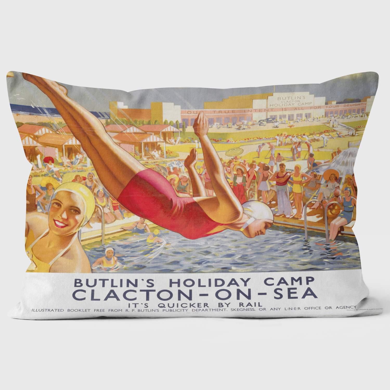 Butlin's Holiday Camp Clacton-On-Sea LNER 1940 - National Railway Museum Cushion - Handmade Cushions UK - WeLoveCushions