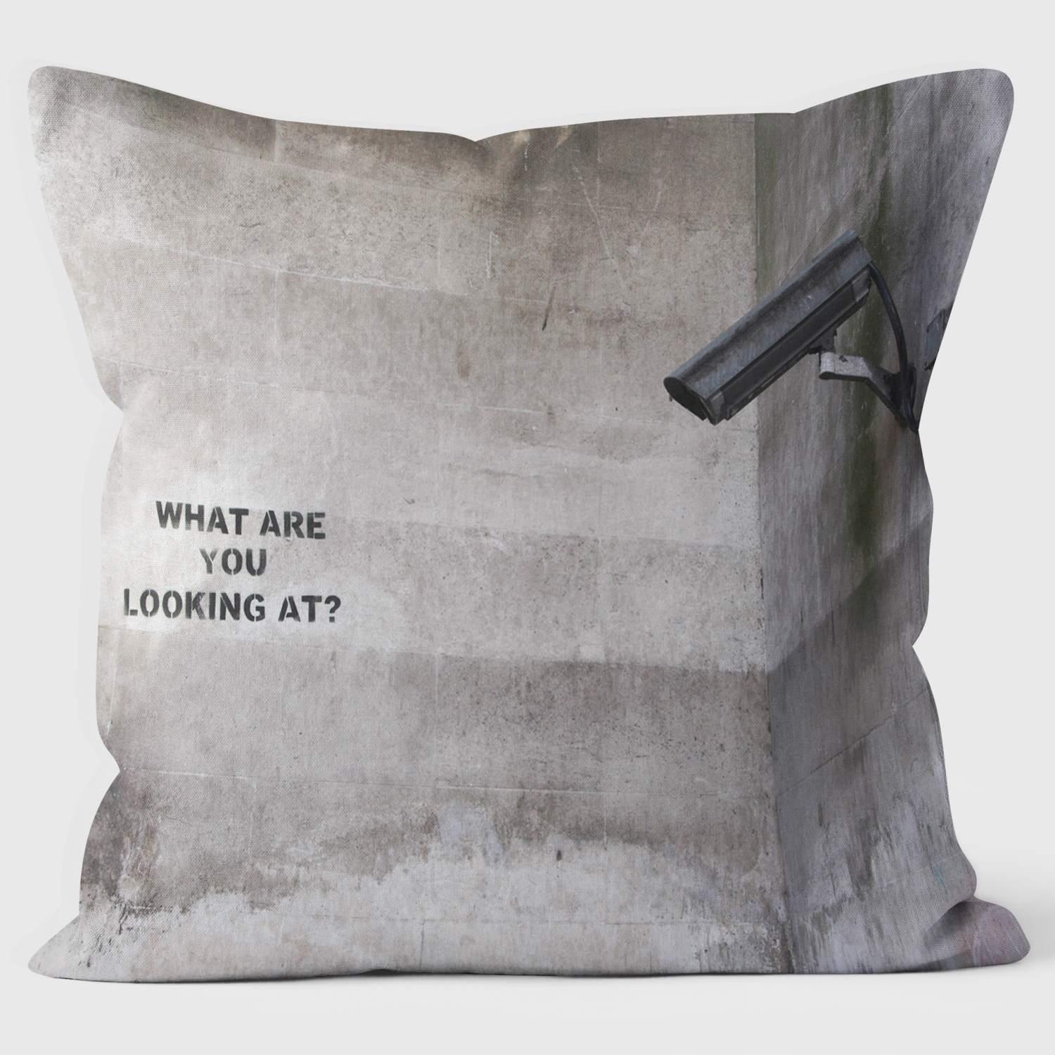 CCTV - Banksy Inspired - Graffiti Art Cushion - Handmade Cushions UK - WeLoveCushions