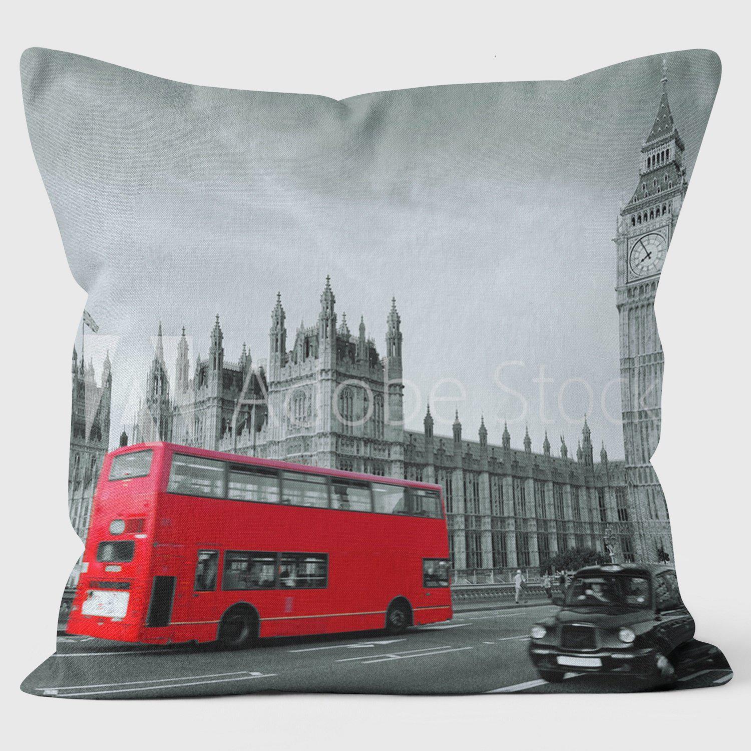 Cab Bus - Art Print Cushion - Handmade Cushions UK - WeLoveCushions