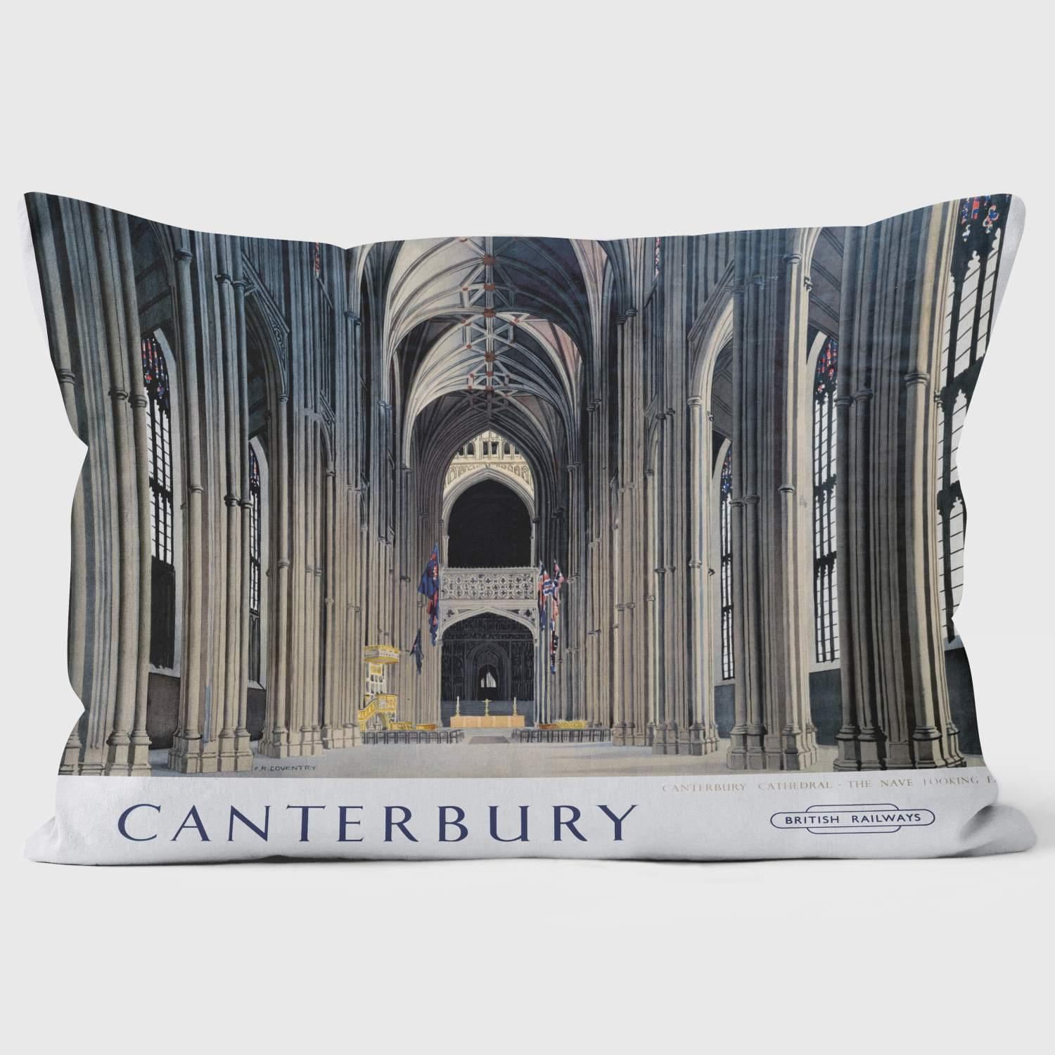 Canterbury Cathedral - The Nave looking East BR (SR) 1948 - National Railway Museum Cushion - Handmade Cushions UK - WeLoveCushions