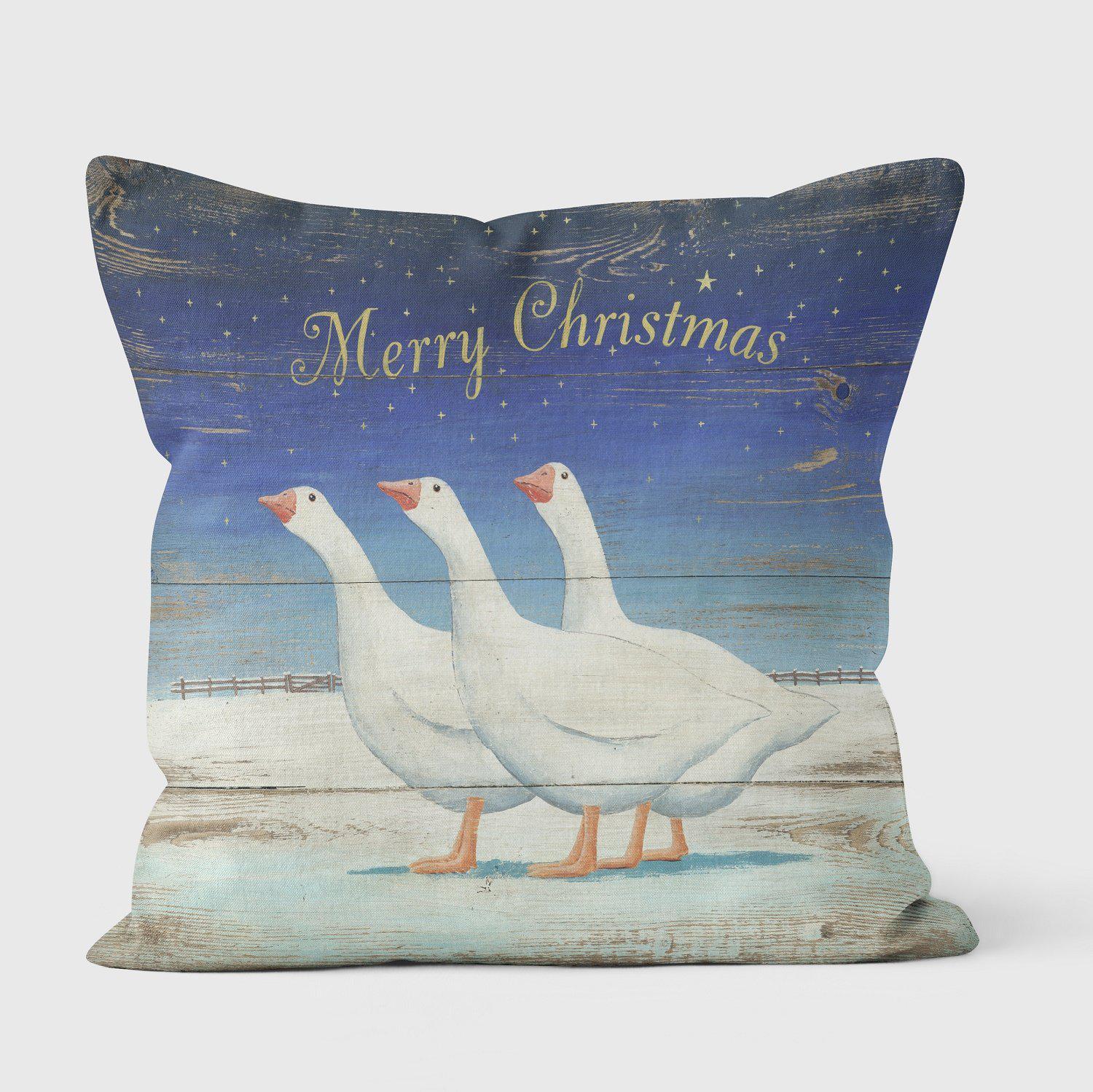 Christmas Geese - Martin Wiscombe Cushions - Handmade Cushions UK - WeLoveCushions