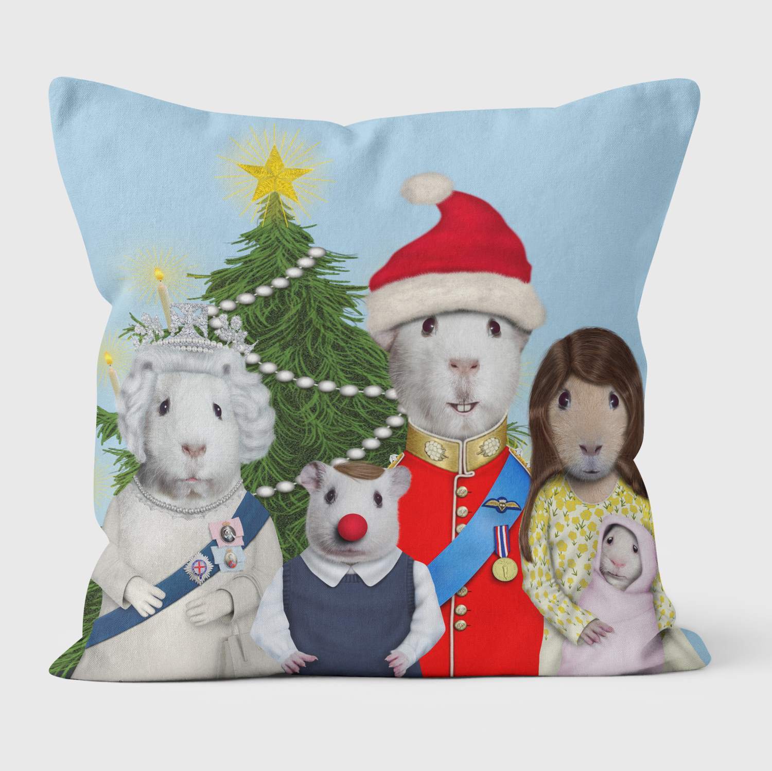 Christmas Pets Rock Royal Guineas- Pets Rock Cushion - Handmade Cushions UK - WeLoveCushions