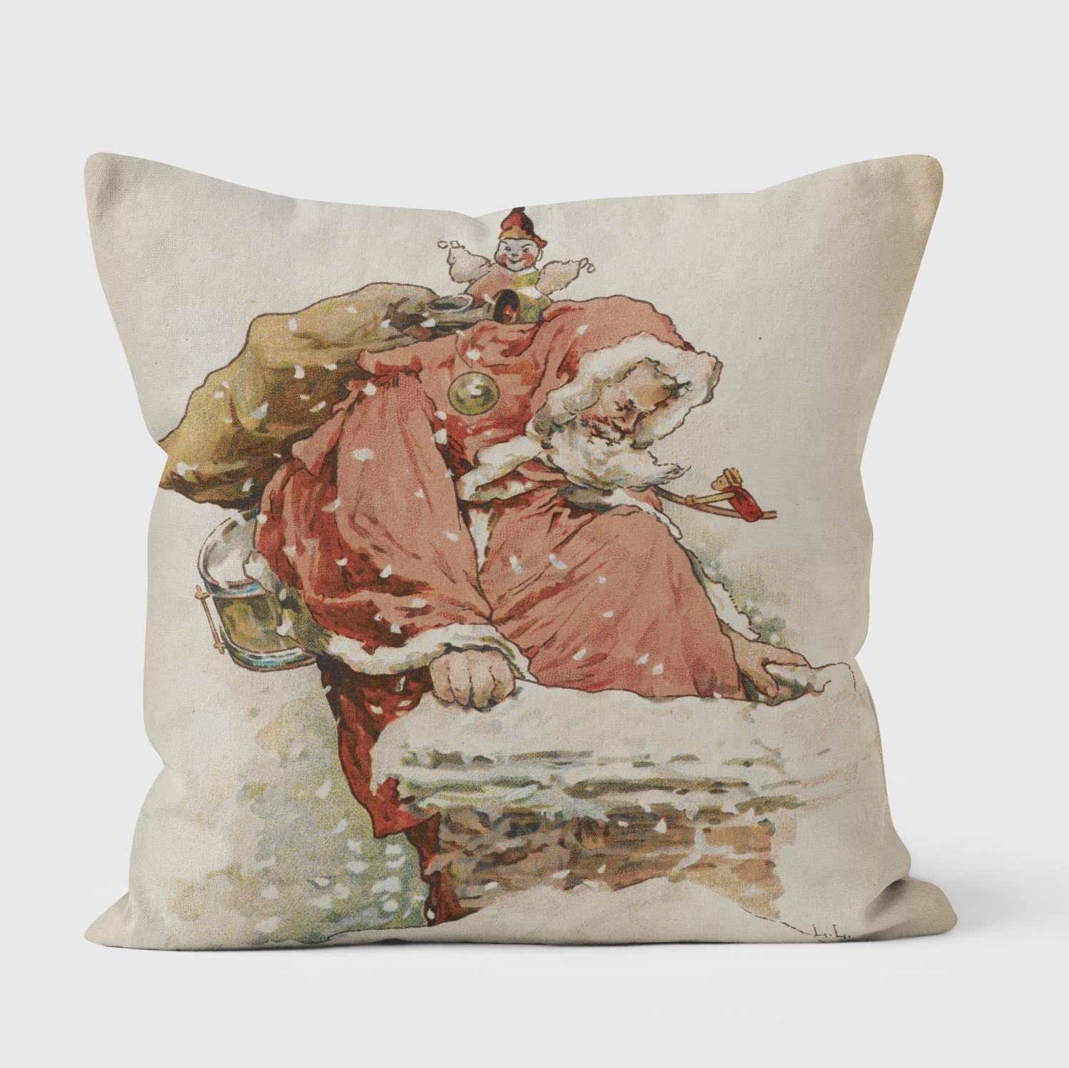 Christmas Santa Claus - British Library Cushions - Handmade Cushions UK - WeLoveCushions
