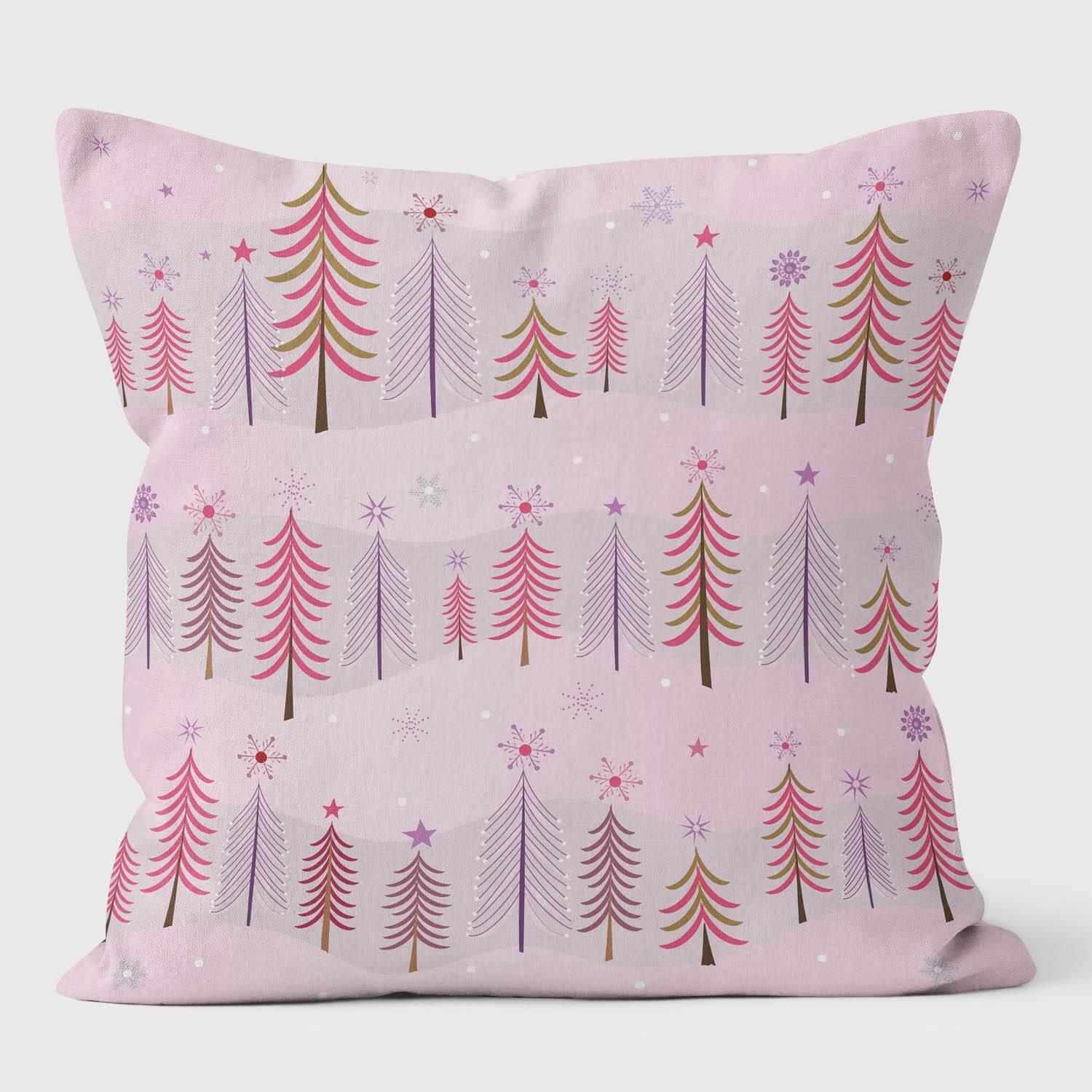 Christmas Treescape Candy Pink - House Of Turnowsky Cushion - Handmade Cushions UK - WeLoveCushions