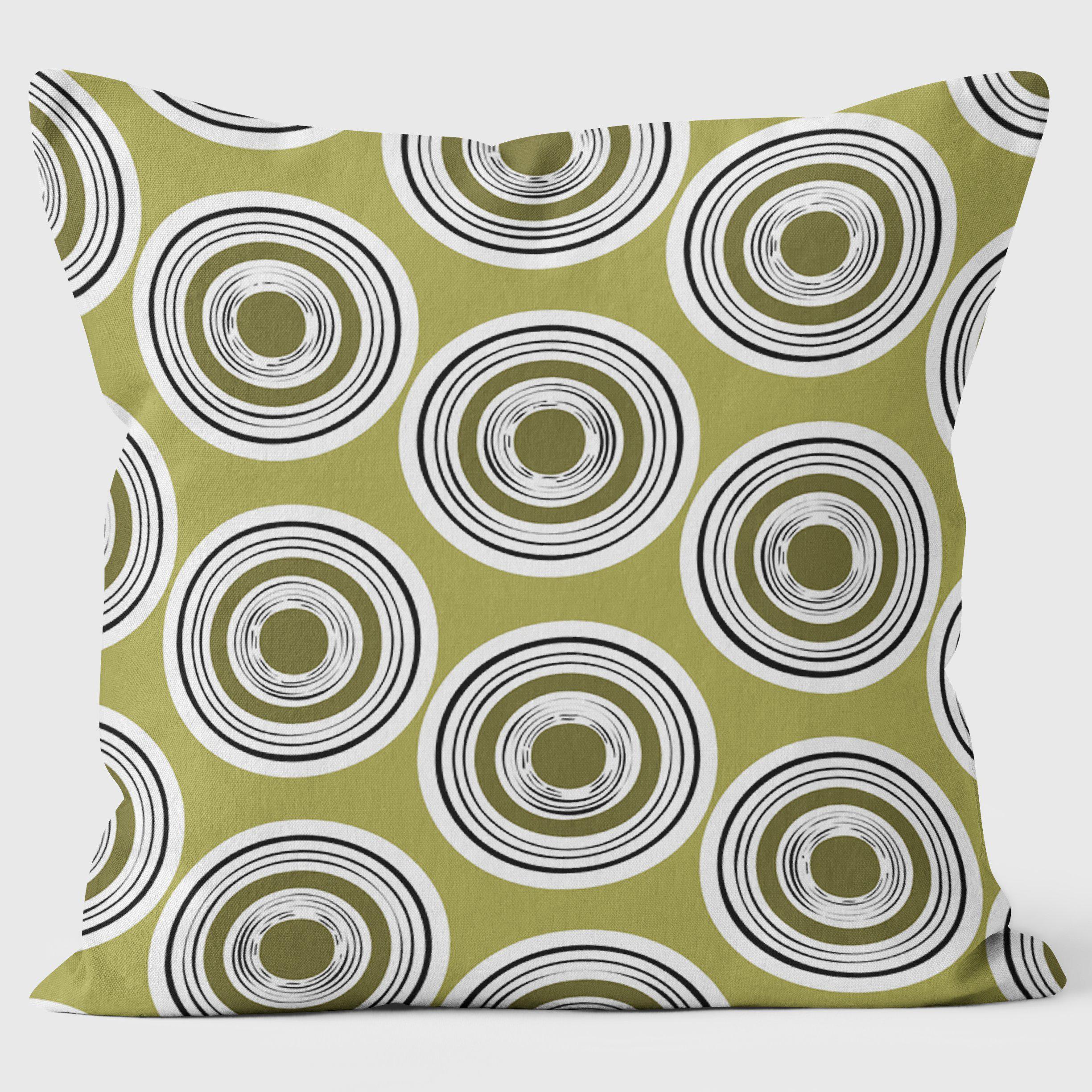 Circles Green - Abstract Cushion - Handmade Cushions UK - WeLoveCushions