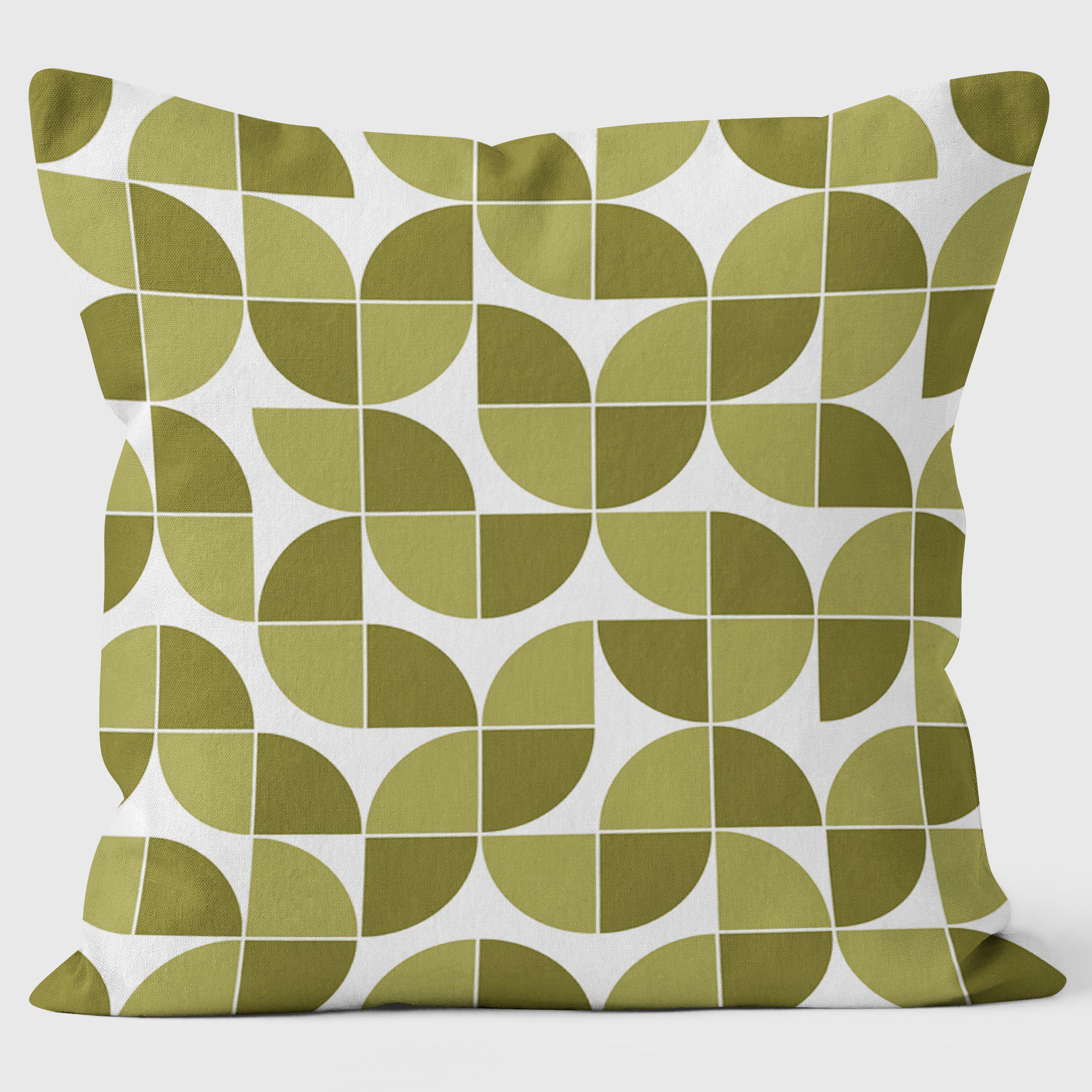 Circles Quarter Green - Abstract Cushion - Handmade Cushions UK - WeLoveCushions