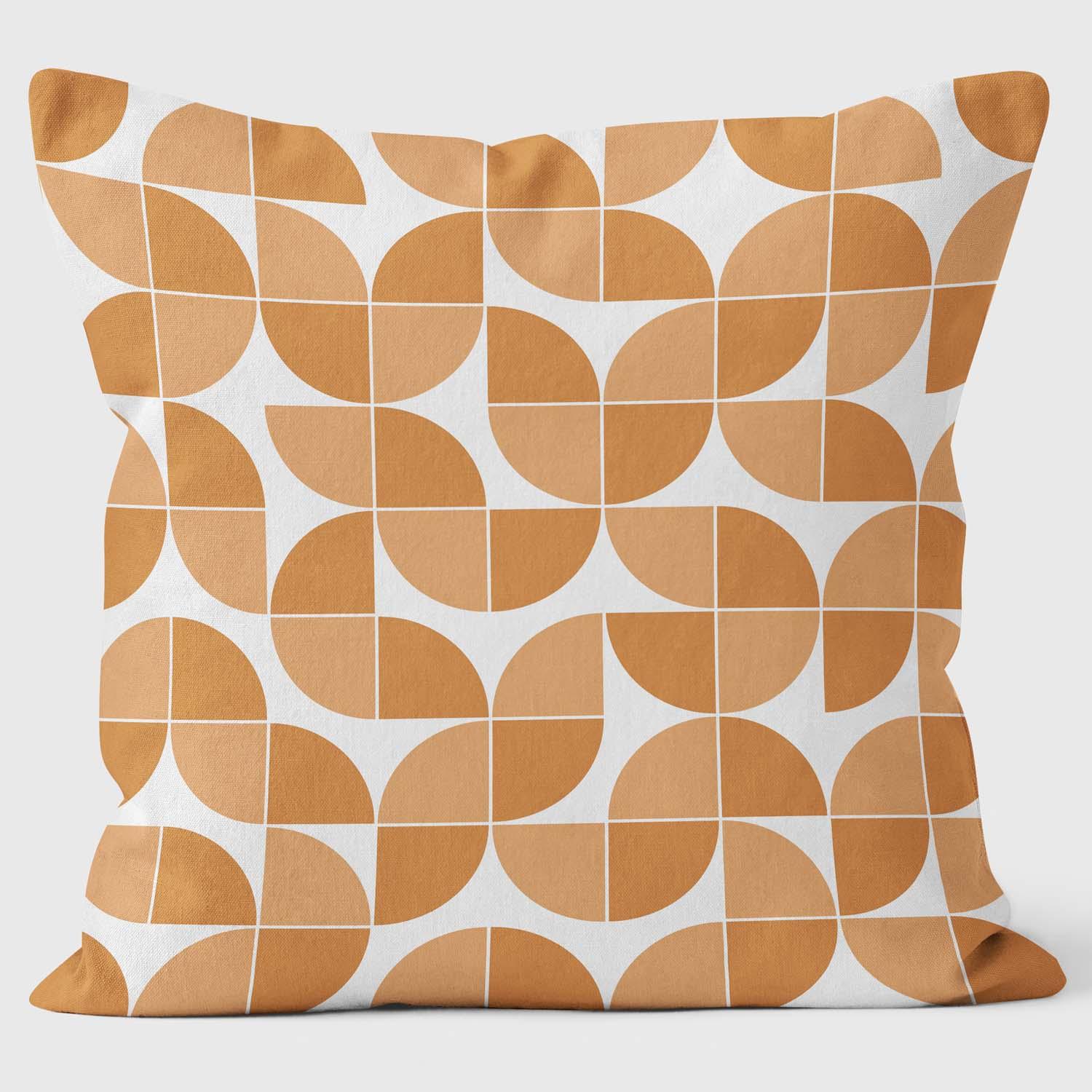 Circles Quarter Orange - Abstract Cushion - Handmade Cushions UK - WeLoveCushions