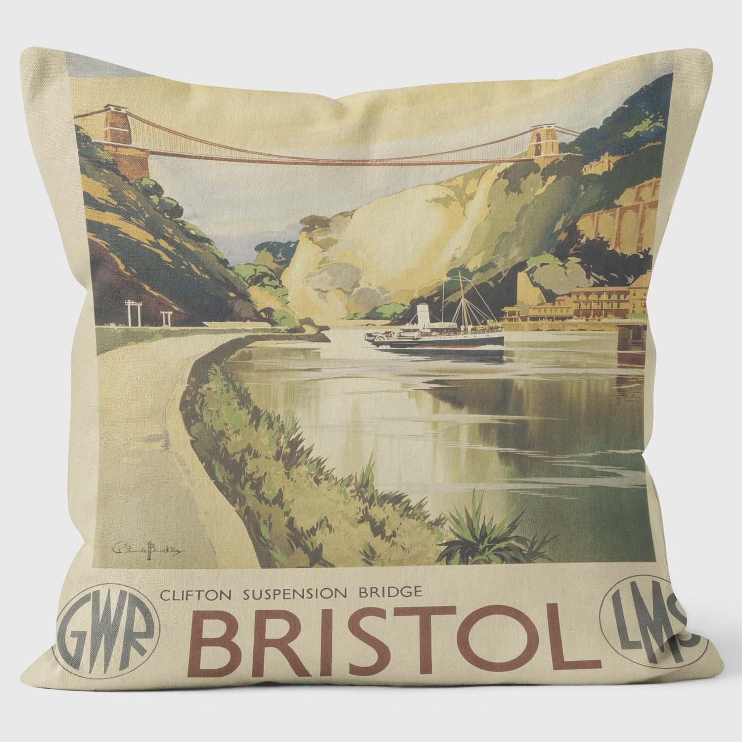 Clifton Suspension Bridge, Bristol - National Railway Museum Cushion - Handmade Cushions UK - WeLoveCushions