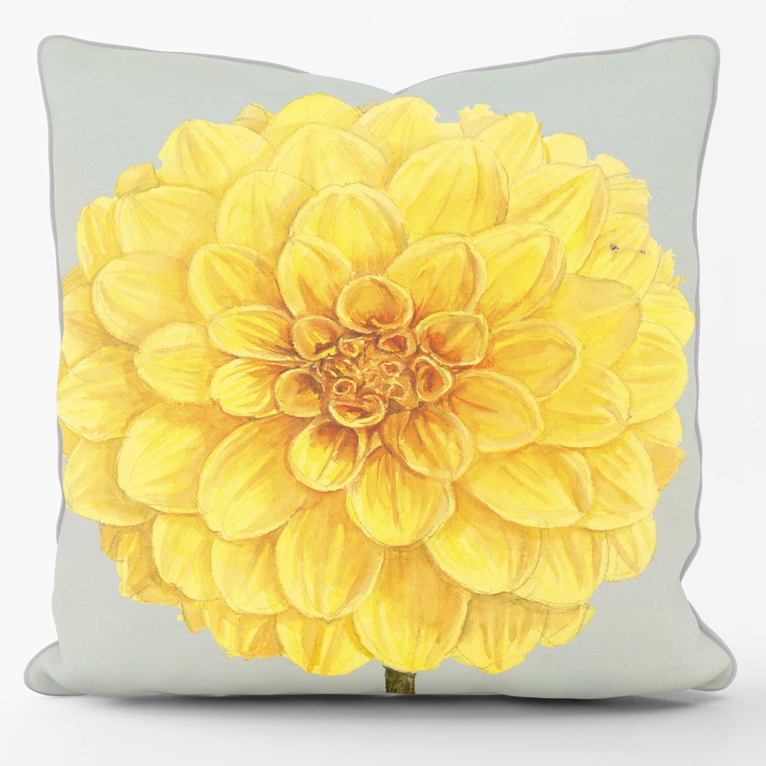 Dahlia Golden Leader - Alfred Wise Outdoor Cushion - Handmade Cushions UK - WeLoveCushions