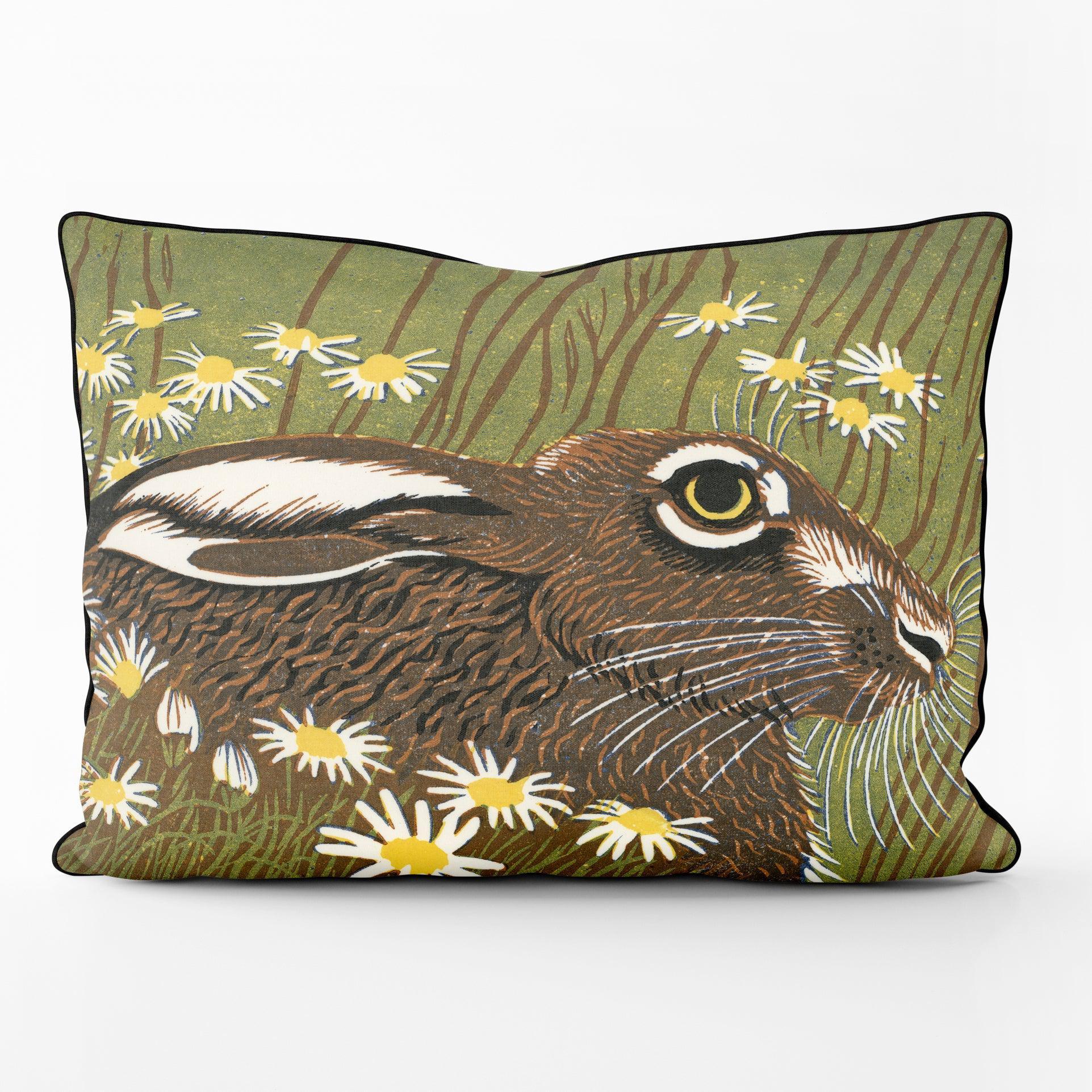 Daisy Hare - Robert Gillmor Cushion - Handmade Cushions UK - WeLoveCushions
